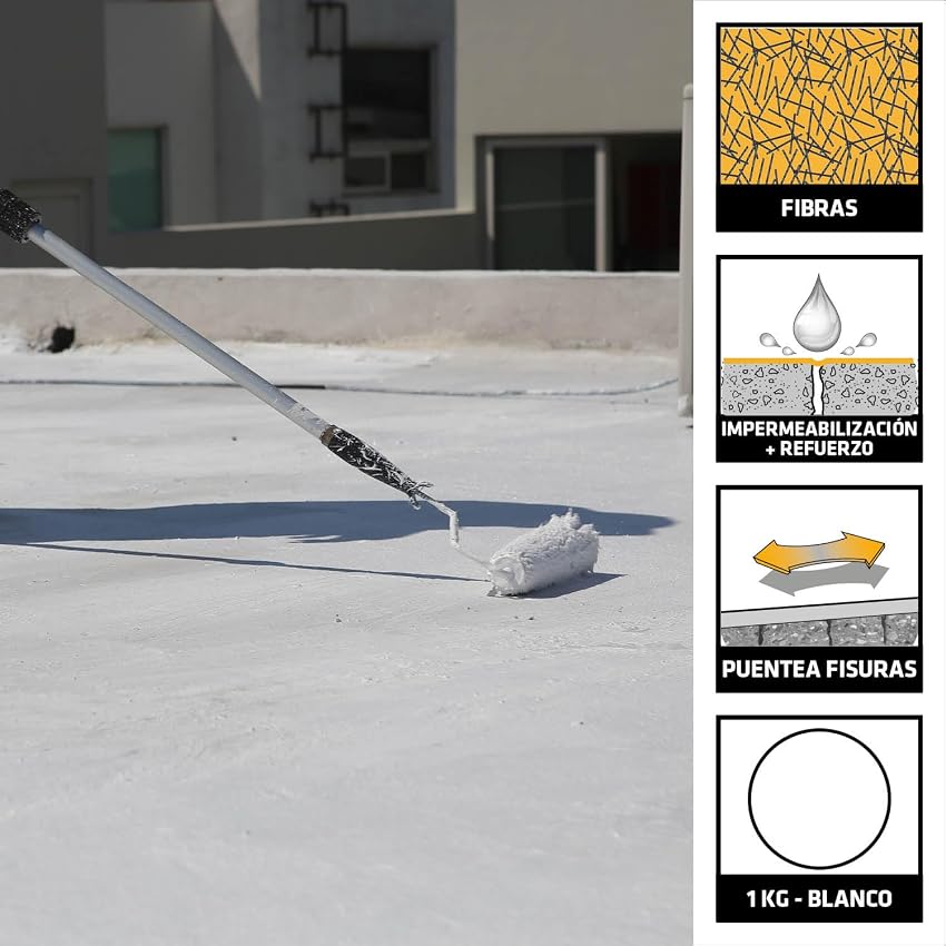 Detalle de SIKA SikaFill 370 Fibers pintura acrílica 1 kg