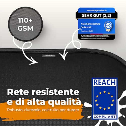 Thumbnail 6 de Caramaz Parasole auto per bambini con protezione UV certificata, 2 pezzi 51x31 cm, Nero