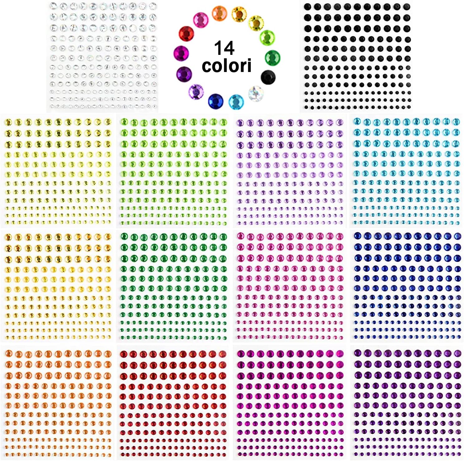 Meafeng Meafeng14 brillantini adesivi 2310 pezzi 💎