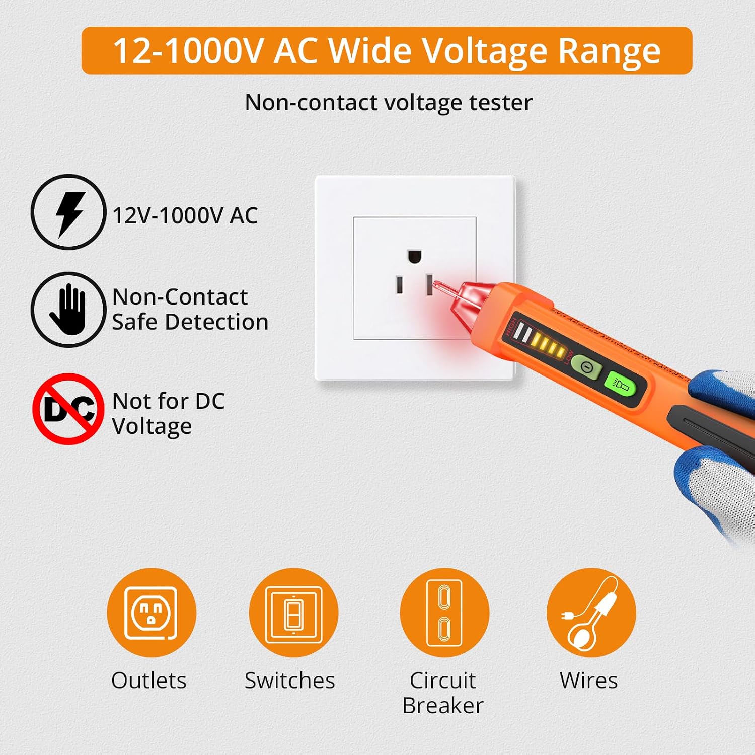 Detalle 2 de Neoteck PM8908C Non-Contact Voltage Tester, 12–1000V AC