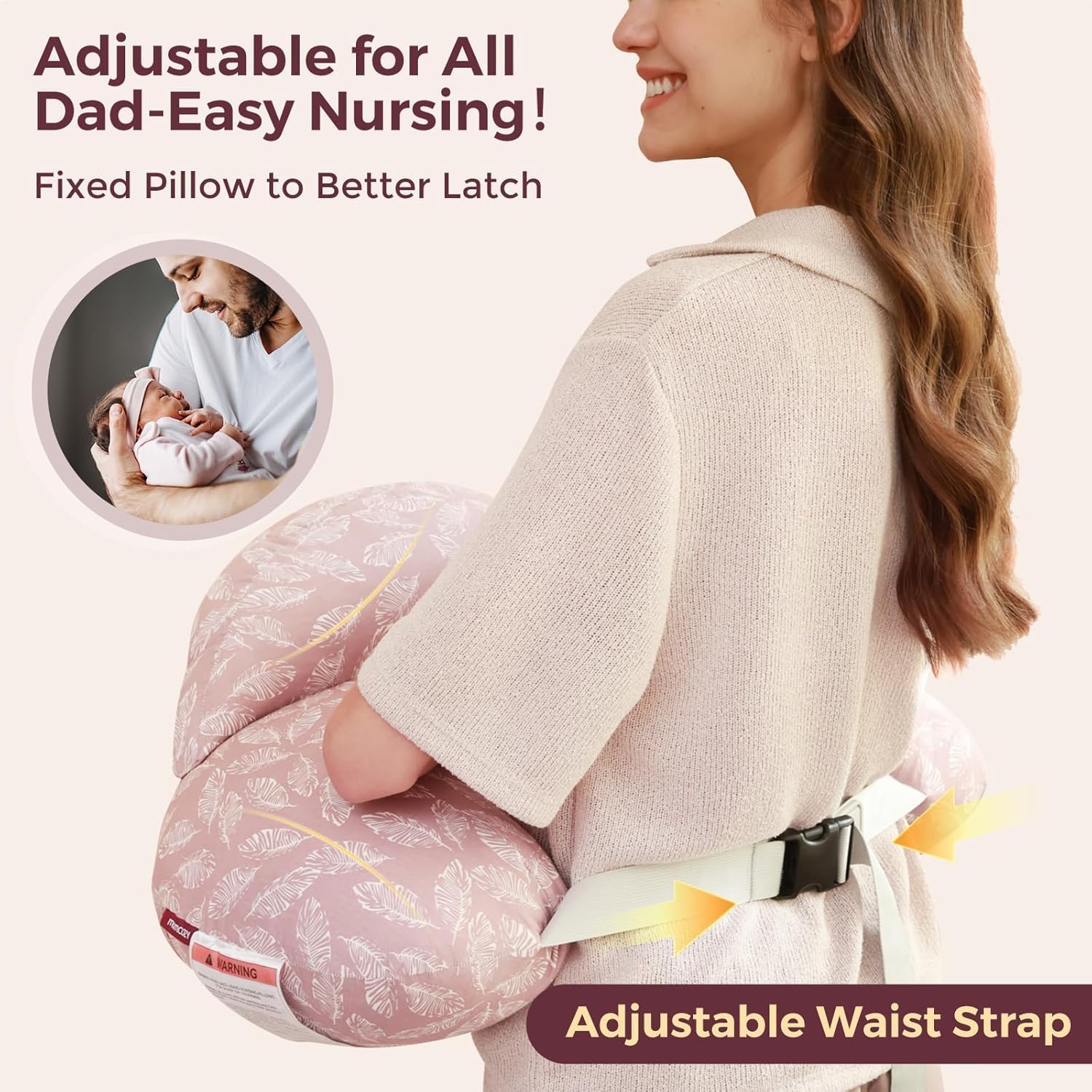 Detalle 2 de momcozy Nursing Pillow Ergonomic Support, Pink