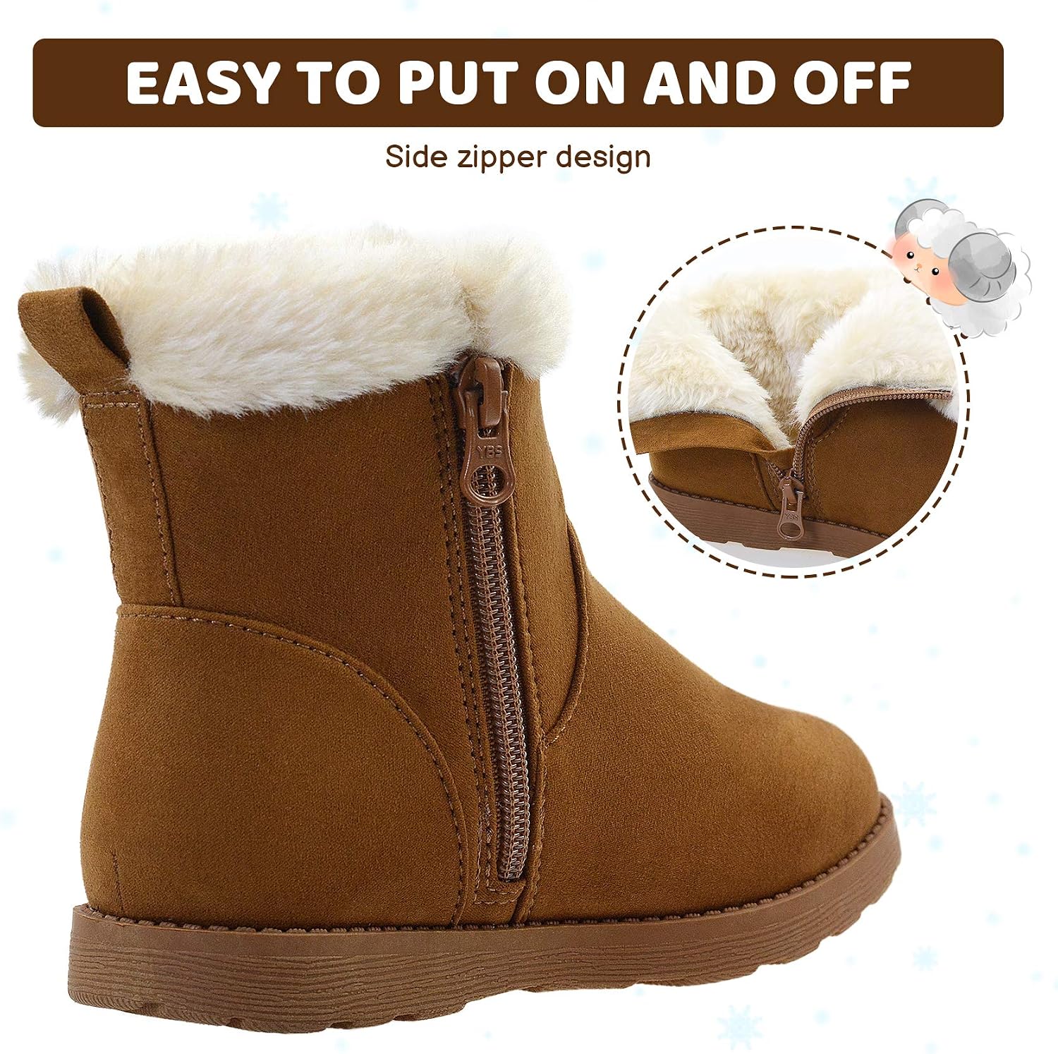 Thumbnail 4 de Vonair Girls' Short Winter Boots with Faux Fur