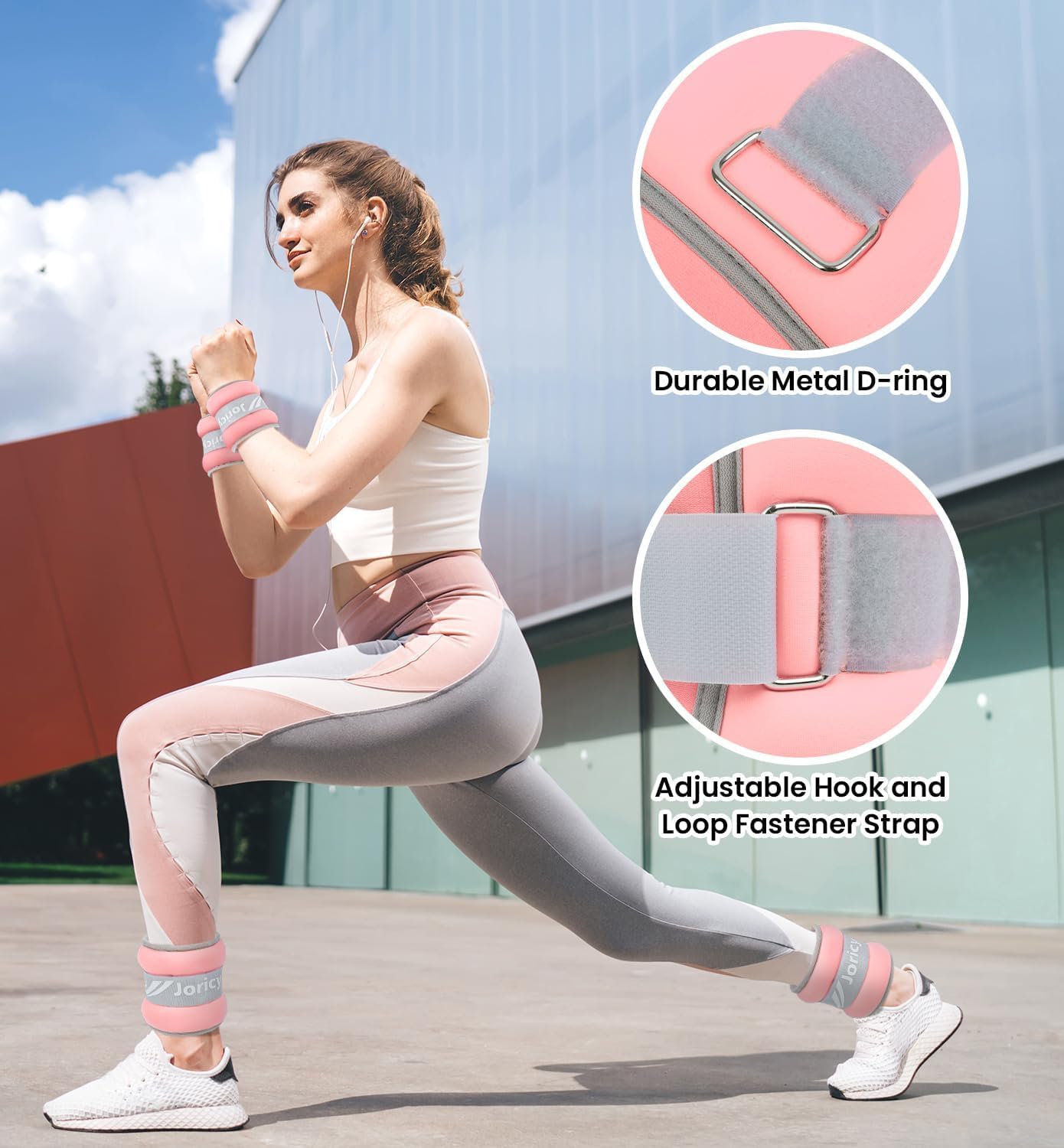 Detalle de Ankle Weights – Pair of 4 LBS (2 LBS Each) with Adjustable Straps