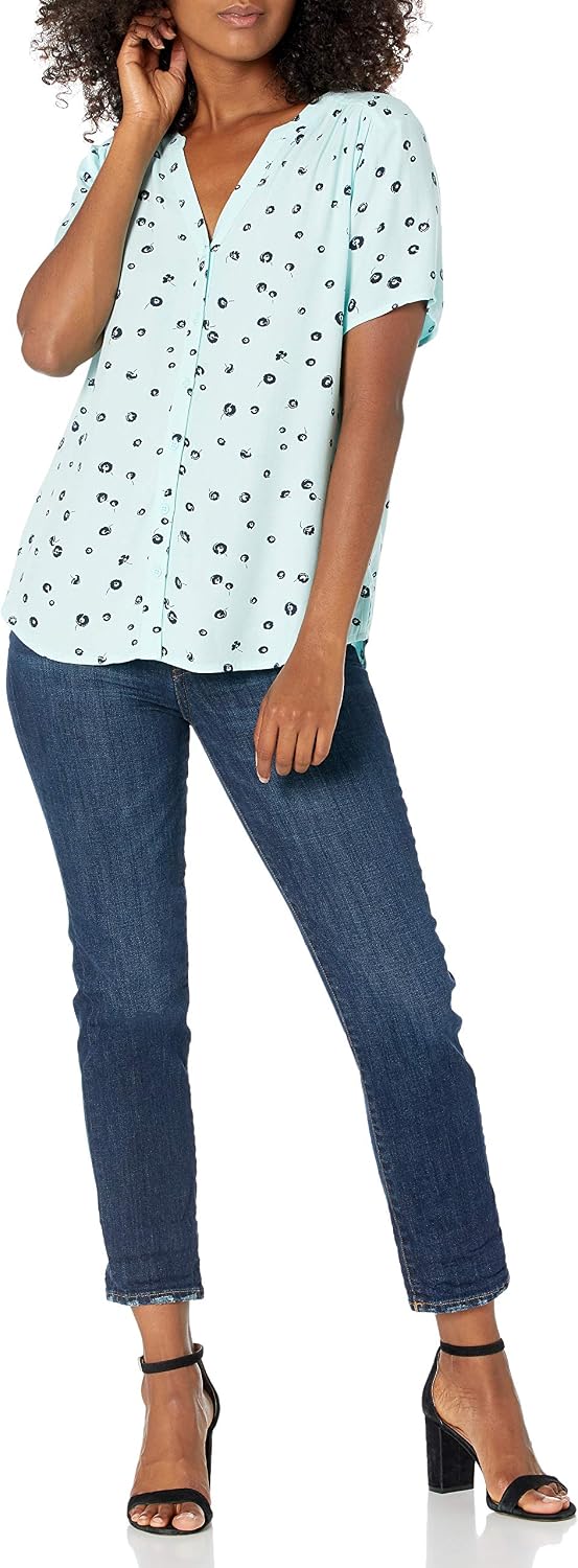 Detalle 1 de Women’s Relaxed-Fit V Neck Woven Blouse