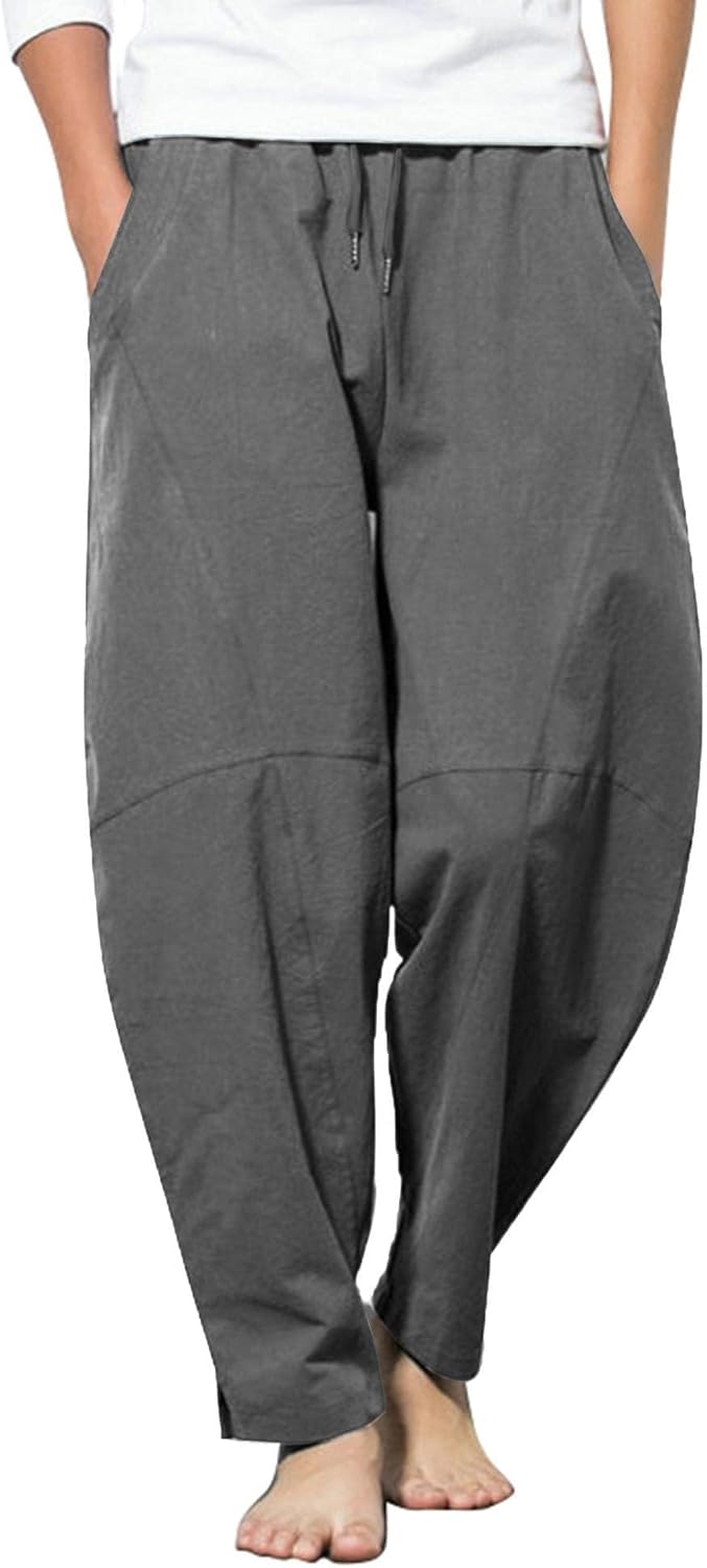 Thumbnail 5 de COOFANDY Herren Leinenhose Lang Haremshose – Lockerer Sommerkomfort mit Taschen