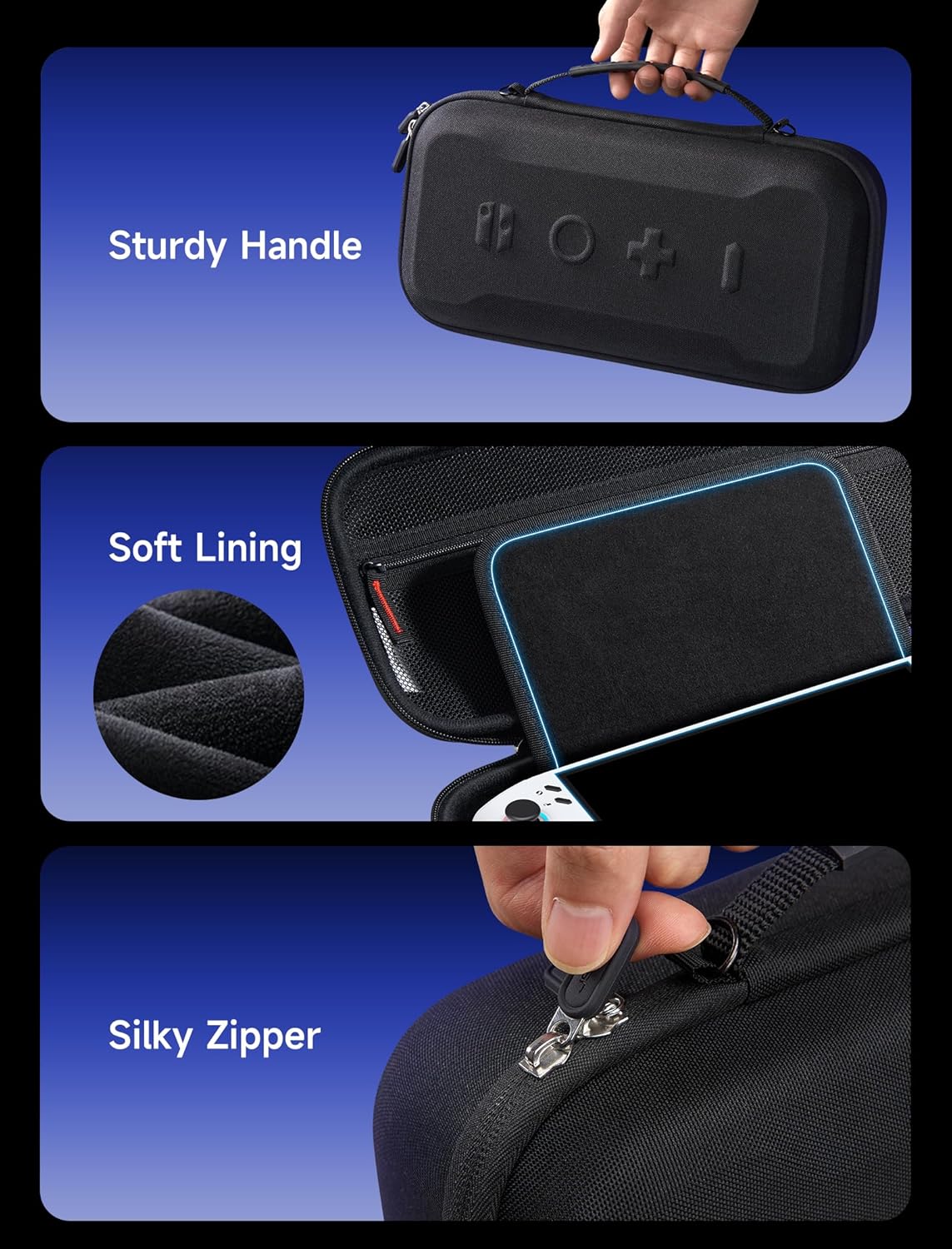 Thumbnail 4 de JSAUX custodia rigida da trasporto per Lenovo Legion Go / Go S / Legion Go 2 con protezione schermo e accessori, colore nero