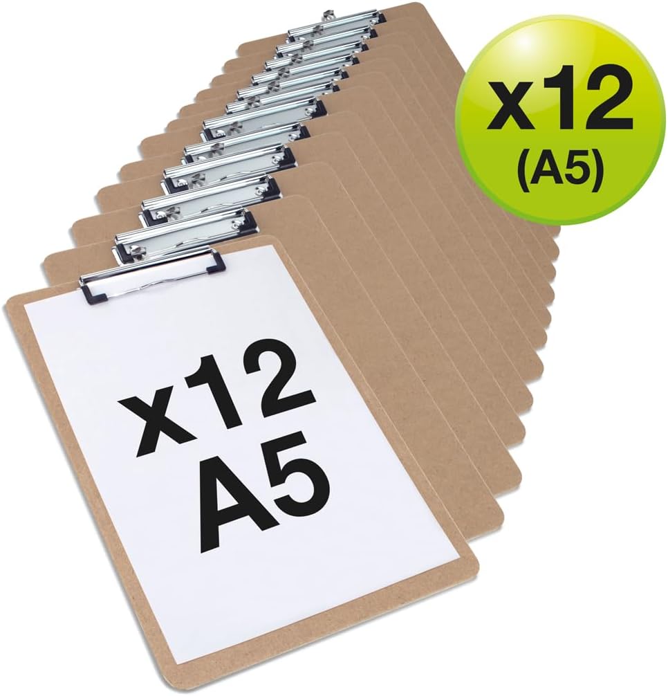 Thumbnail 5 de Rapesco 1608 Business Pack: 12 A5 Hardboard Clipboards
