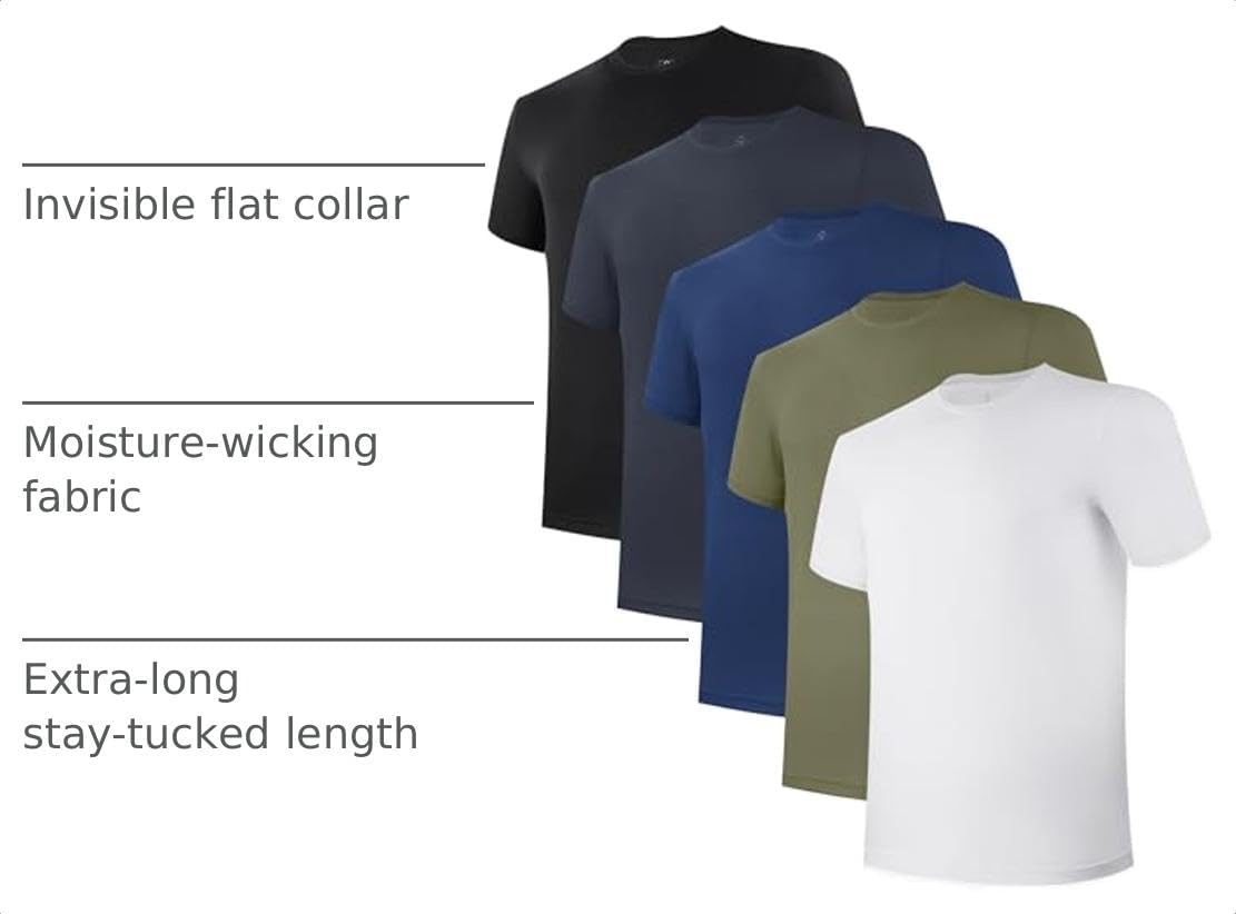 Thumbnail 3 de BAMBOO COOL Mens Undershirts Pack: Soft, Moisture-Wicking Bamboo Tees for Everyday Comfort