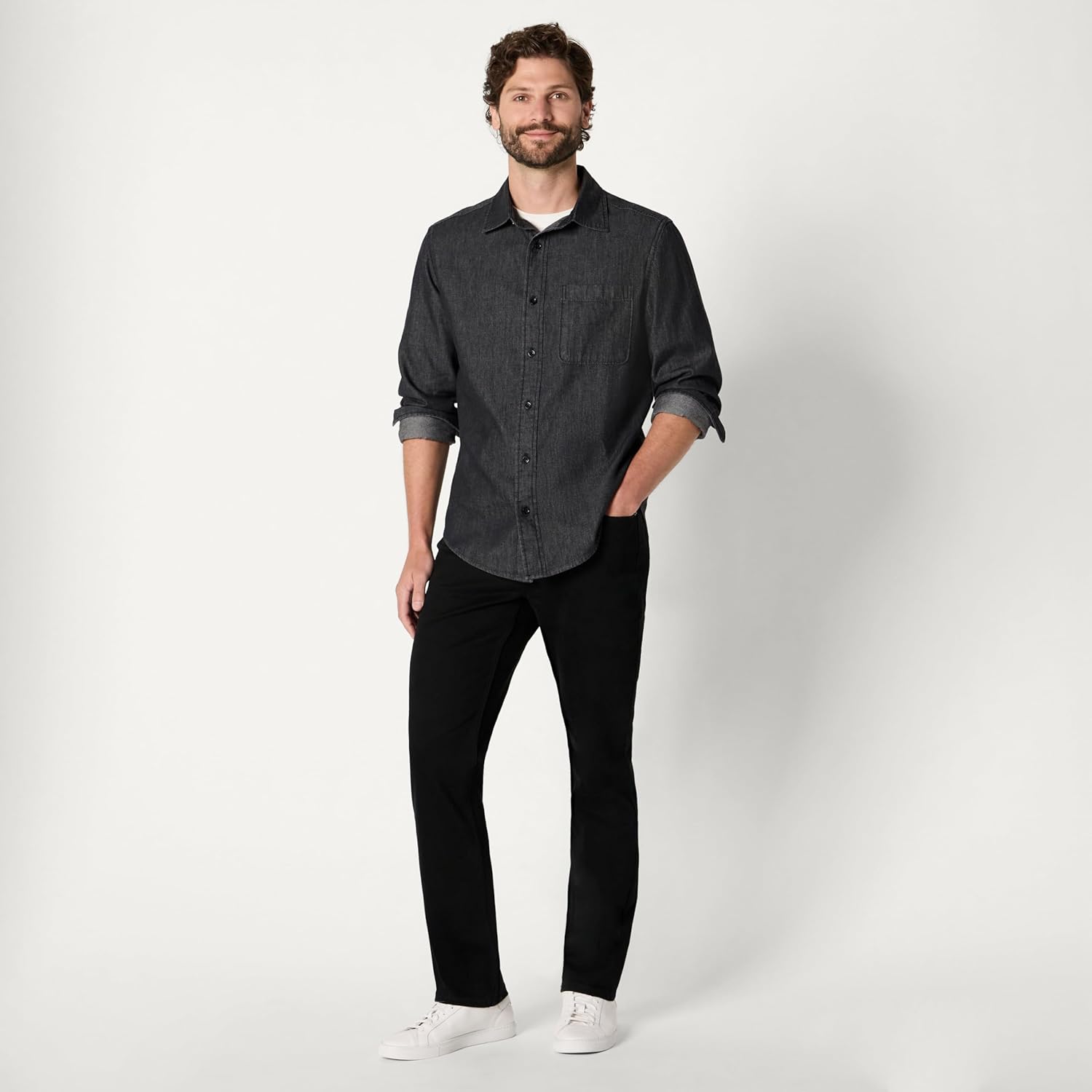 Thumbnail 4 de Amazon Essentials Herren Regular-Fit Langärmliges Button-Down-Jeanshemd
