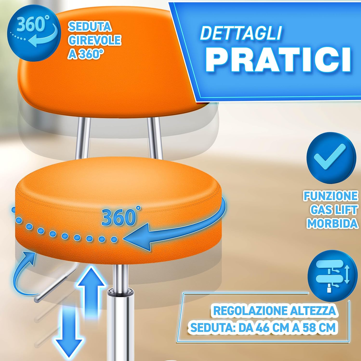 Thumbnail 5 de TRESKO Sgabello regolabile 46–58 cm