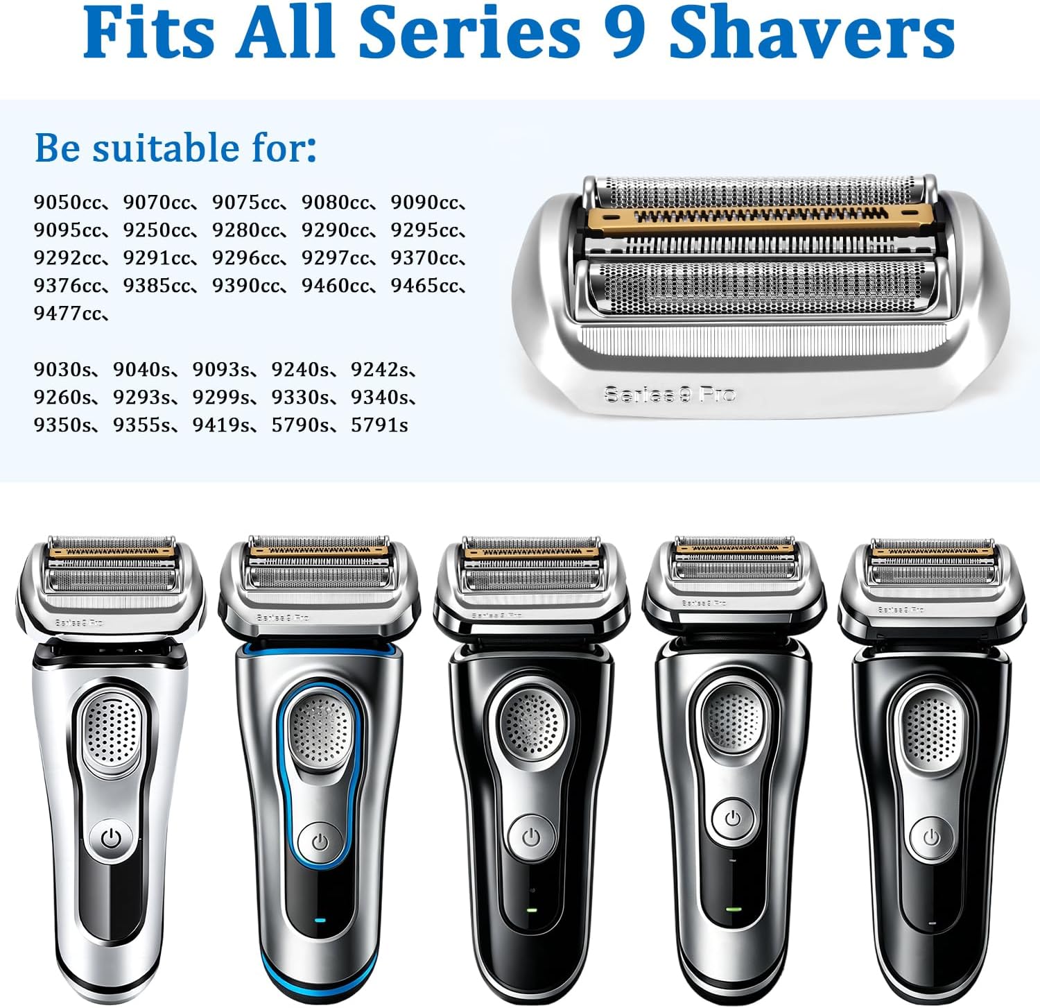 Detalle de Zaxiva X-94MShaver – głowica goląca 94M do Braun Series 9/9 Pro, srebrna