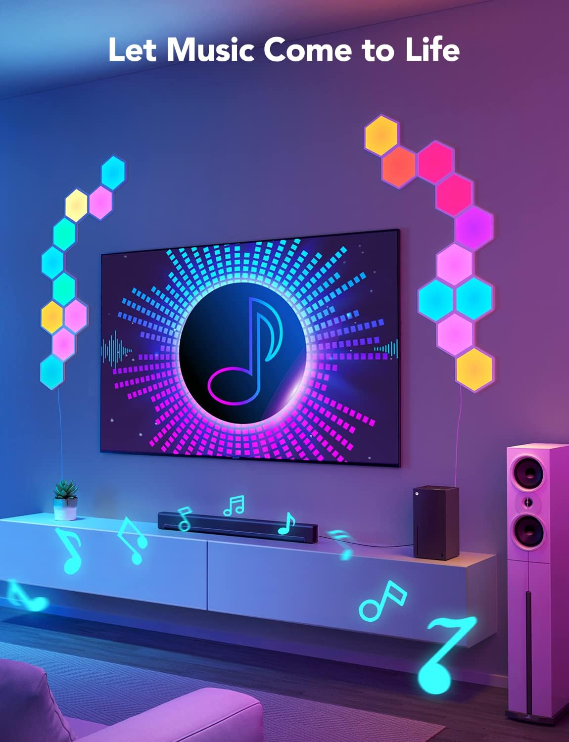 Detalle 2 de Govee Hexagon LED Wall Lights 10-Pack