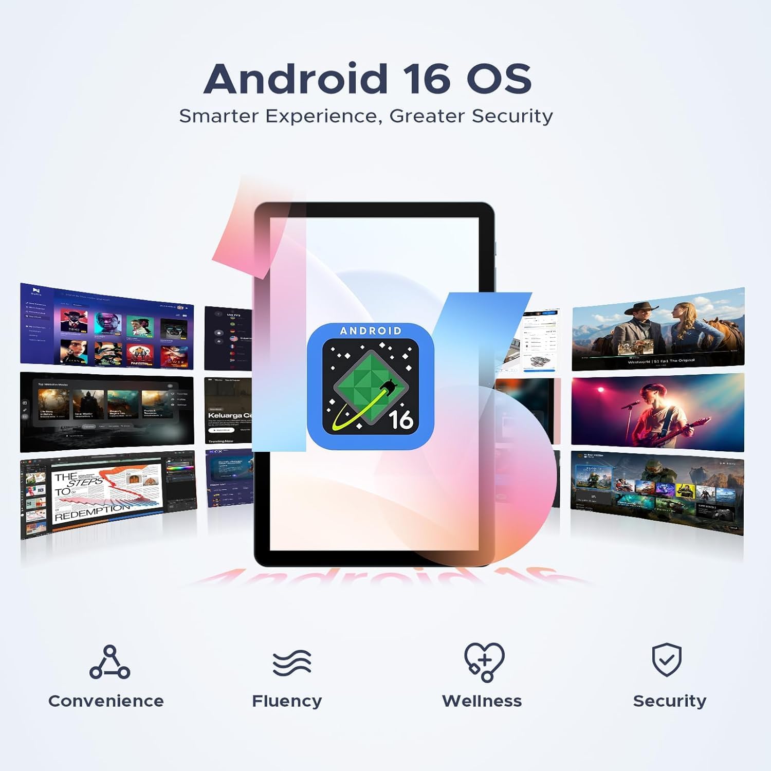 Thumbnail 2 de P10 PRO 10-inch Android 16 tablet (T7250, 120Hz, 48GB RAM + 128GB, 8800mAh) with Widevine L1, Gemini AI – Black