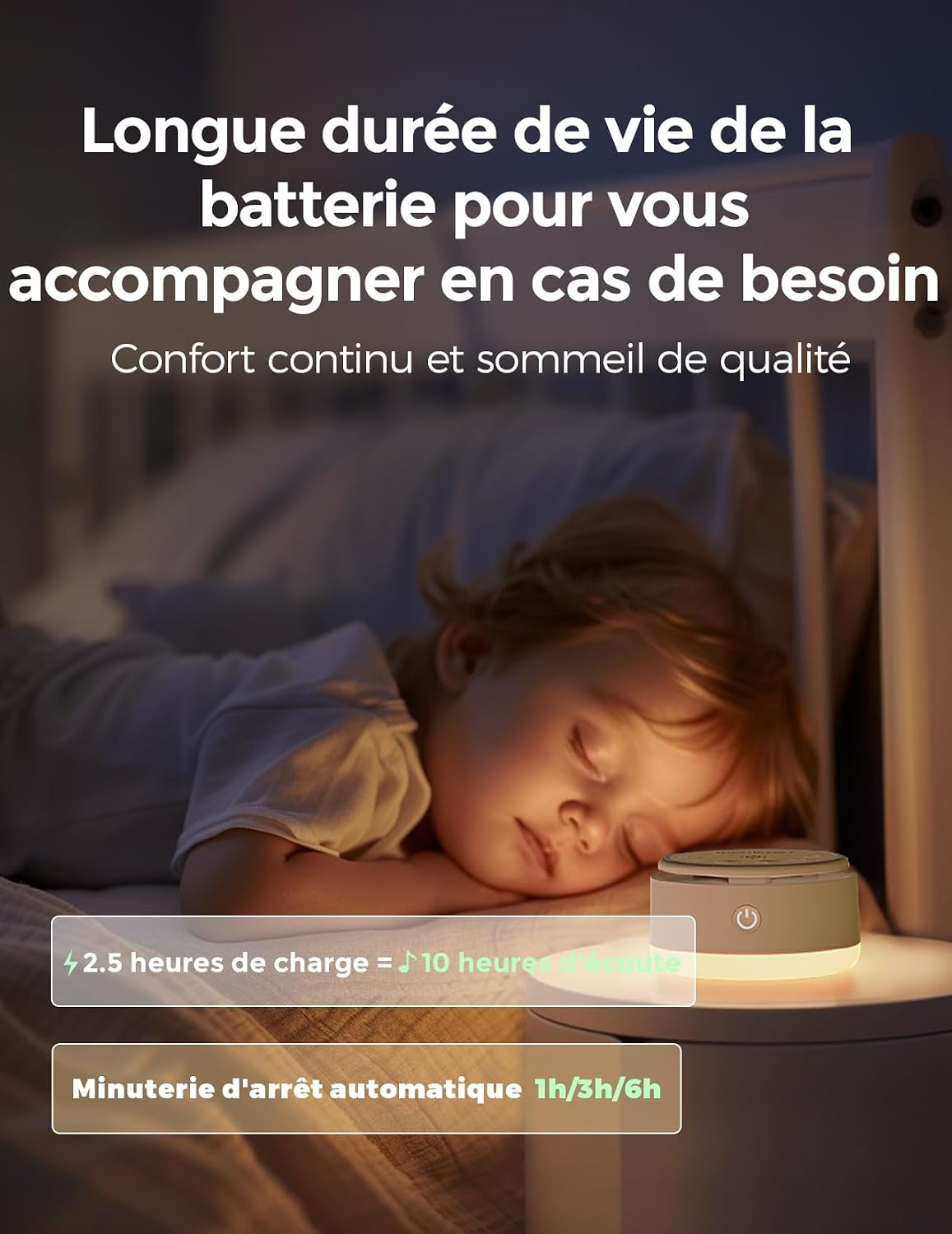 Thumbnail 3 de Momcozy Machine Bruit Blanc Bébé, 20 Sons, Lumière Tactile et Portable – Jaune