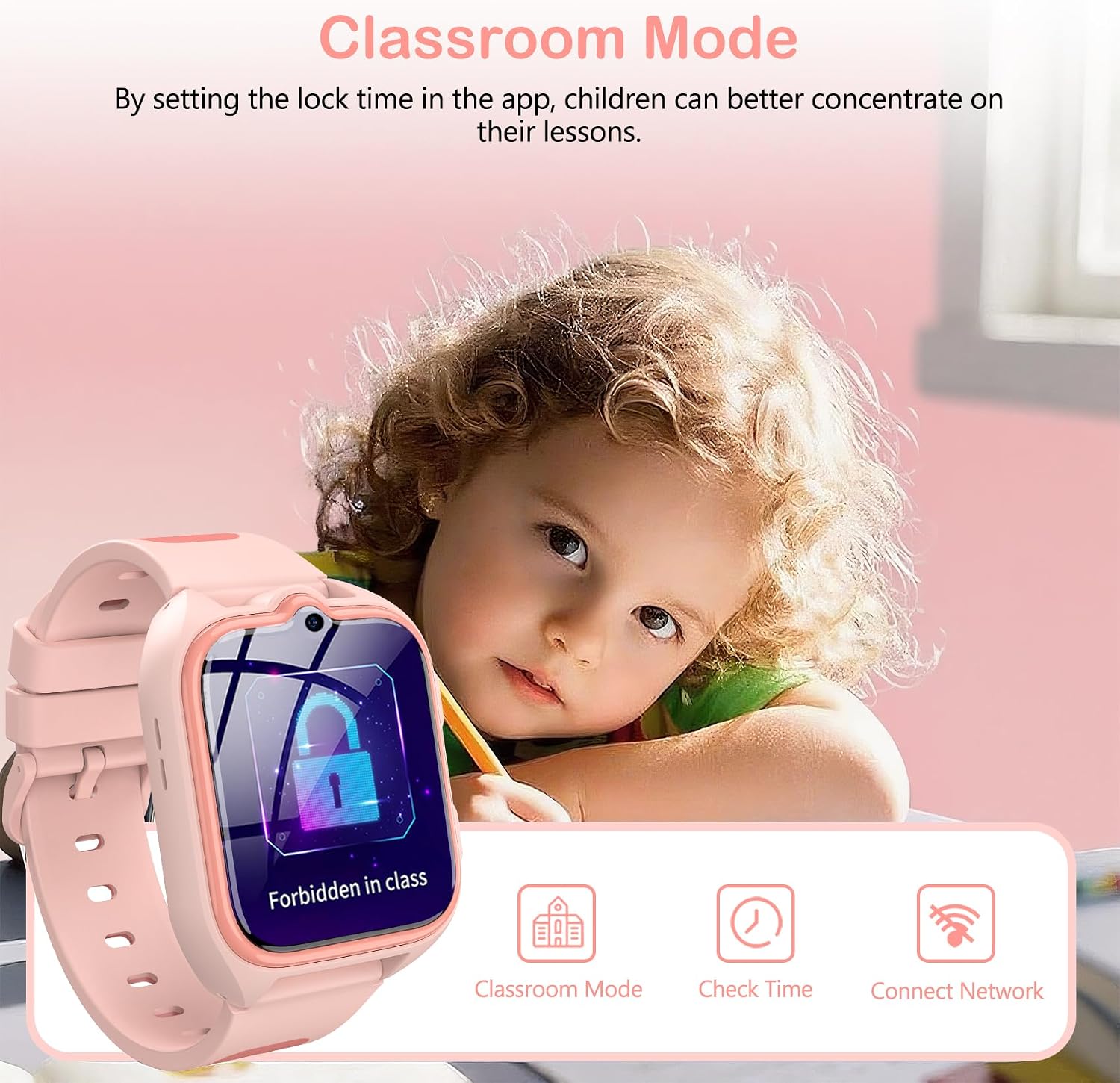 Detalle de Kids Smart Watch 4G with GPS, Video Calls, SOS and Classroom Mode
