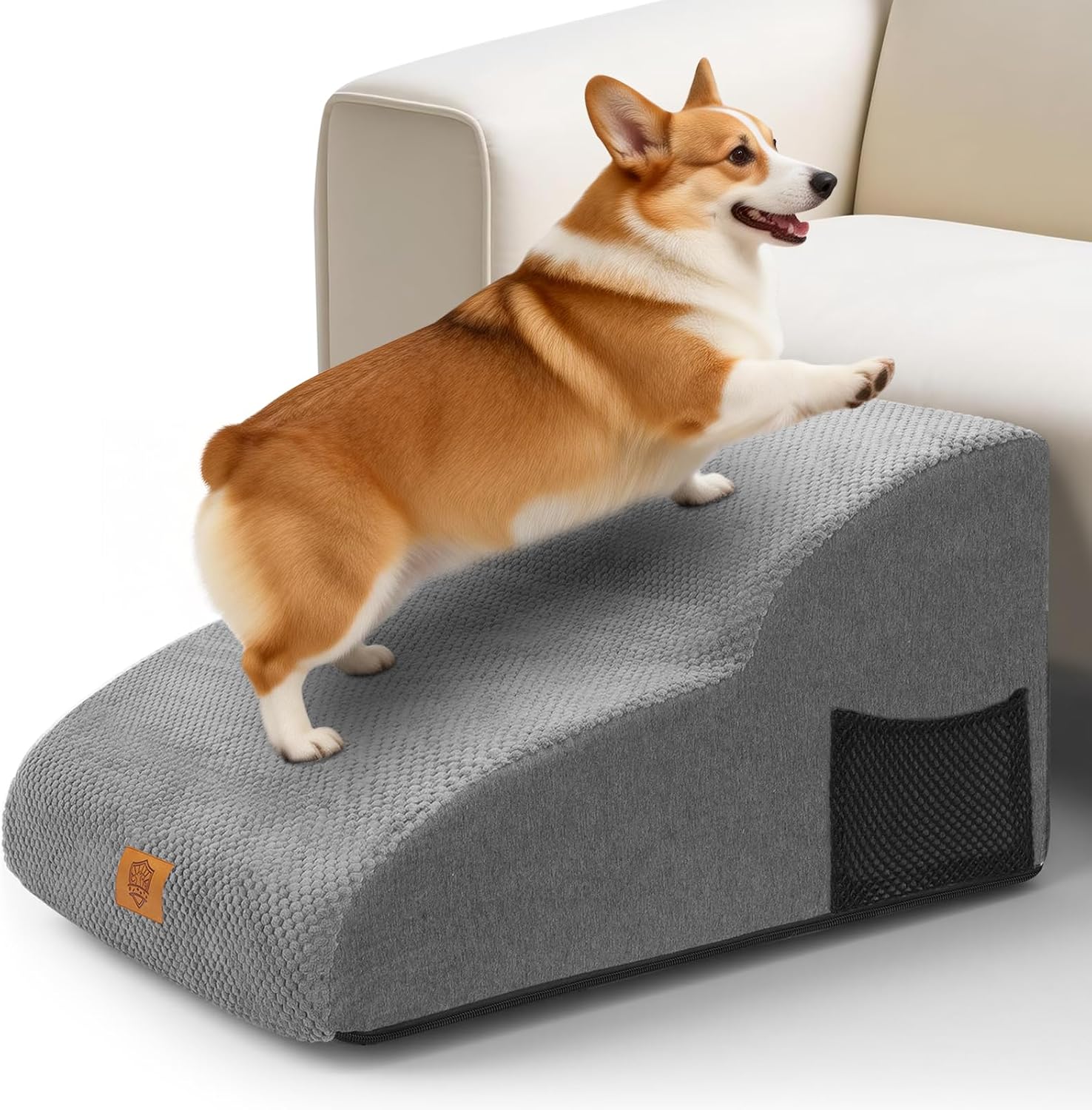 Detalle de Pawchop Dog Ramp 2-Step Waterproof Dog Steps (Grey) – 55 x 40 x 30cm