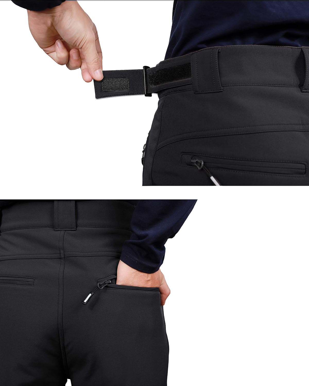 Detalle 2 de Outdoor Ventures Softshellhose Herren Thermohose Winddicht