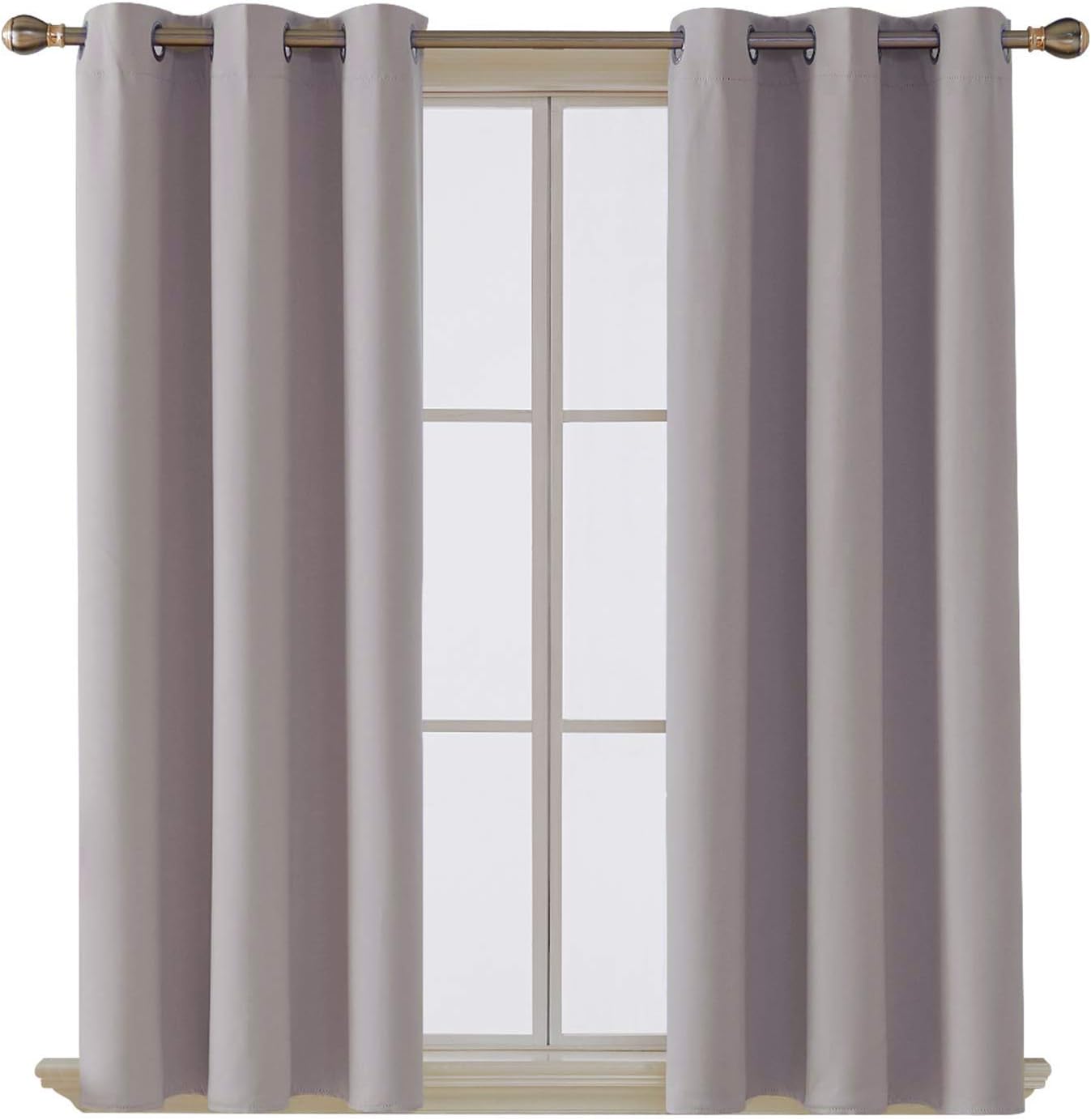 Detalle de Home In Style 4U Thermal Insulated Blackout Curtains (Silver Grey) – 90" width x 54" drop, 2 panels