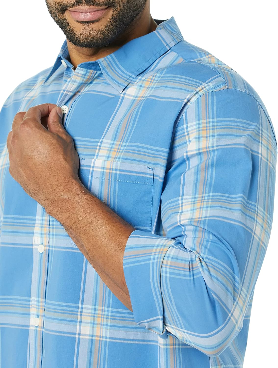 Thumbnail 4 de Amazon Essentials Herren Langärmliges Hemd aus Stretch-Popeline, Slim Fit