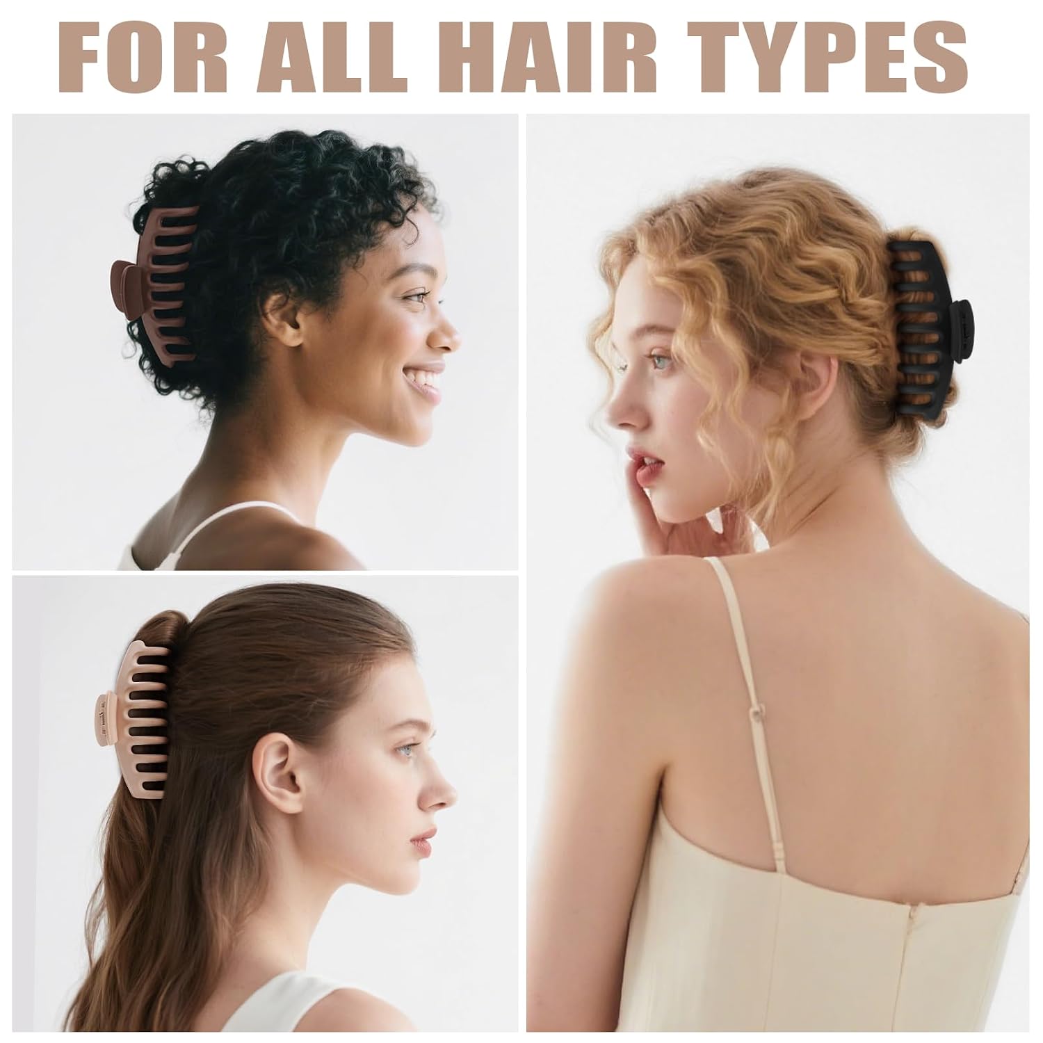 Thumbnail 5 de TOCESS 4-Inch Matte Hair Claw Clips, 8-Pack in Neutral Colors