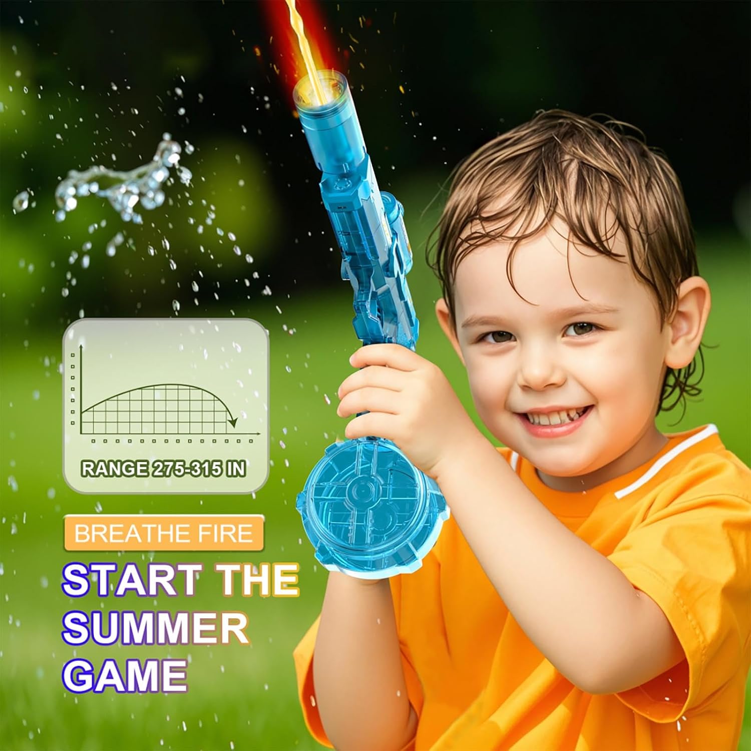 Detalle de Electric Water Guns: High-Volume, Long-Distance Water Pistols with LED Lights (Blue)