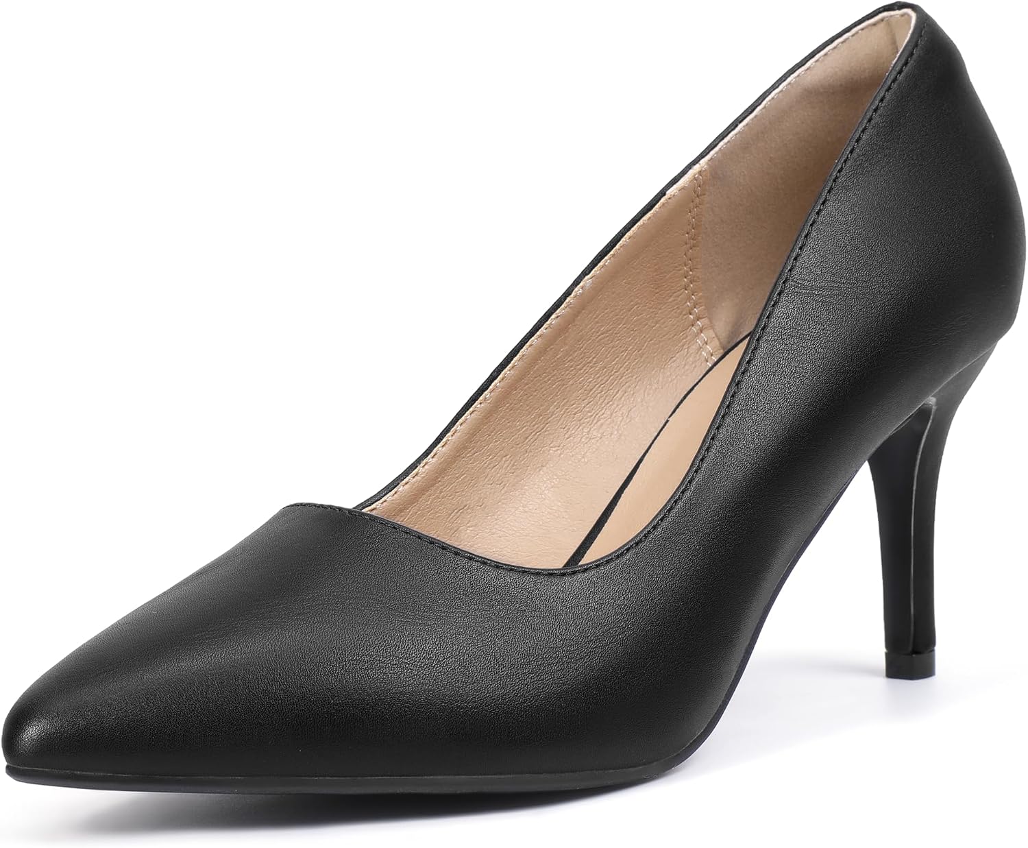 Detalle de IDIFU Women's Pointed-Toe Stiletto Pumps, 3-Inch Heel, Slip-On