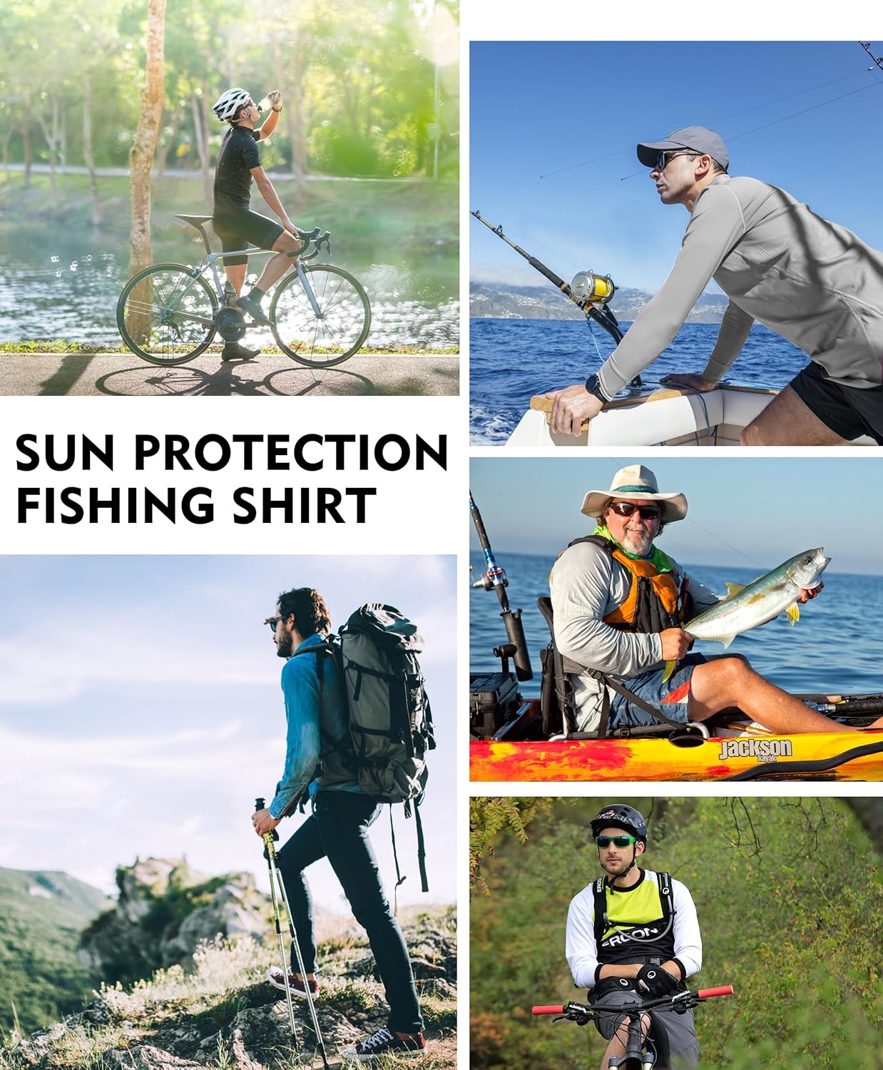 Thumbnail 4 de Men's UPF 50+ Sun Protection Hoodie Shirt Long Sleeve