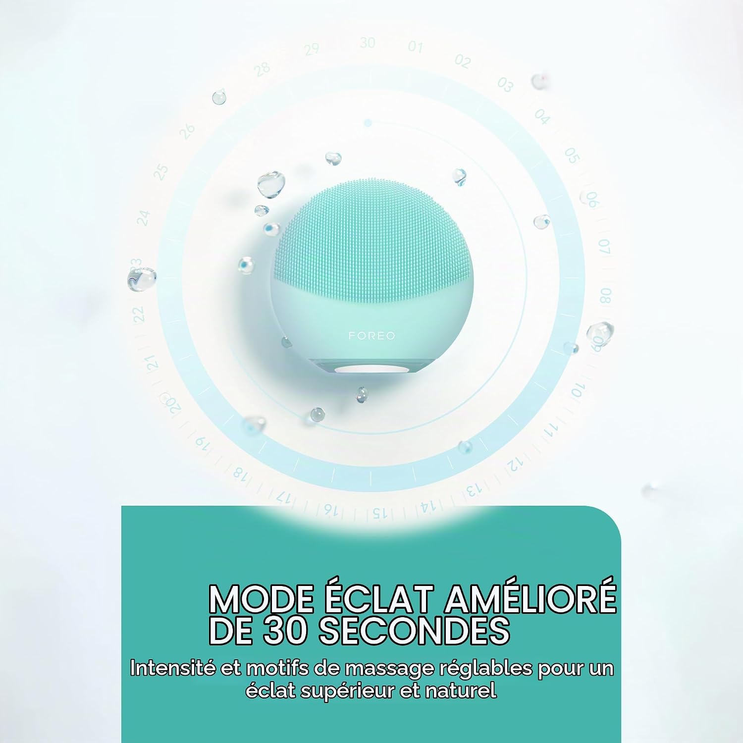 Detalle 2 de FOREO LUNA 4 mini : brosse nettoyante et massante visage en Arctic Blue