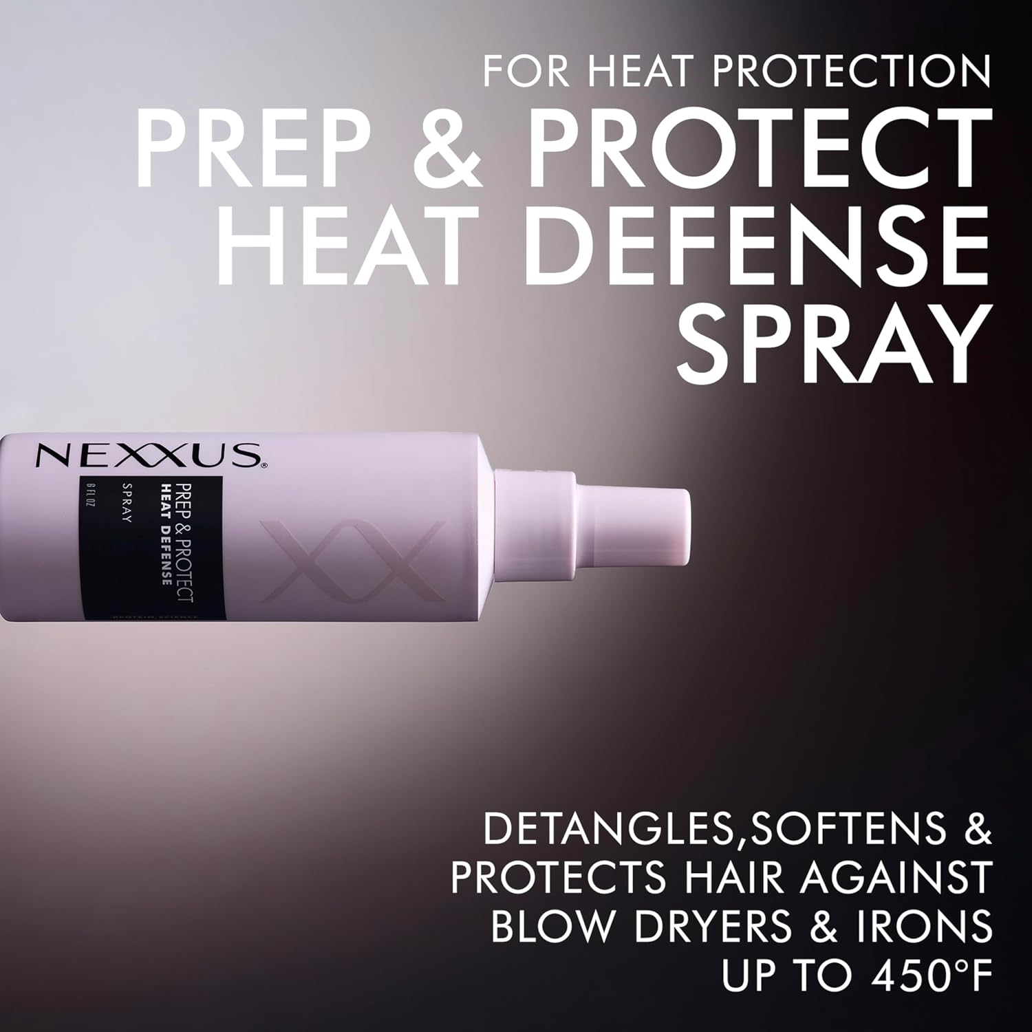 Detalle de Nexxus 323076 Prep & Protect Heat Defense Spray, 6 oz, Up to 450°F