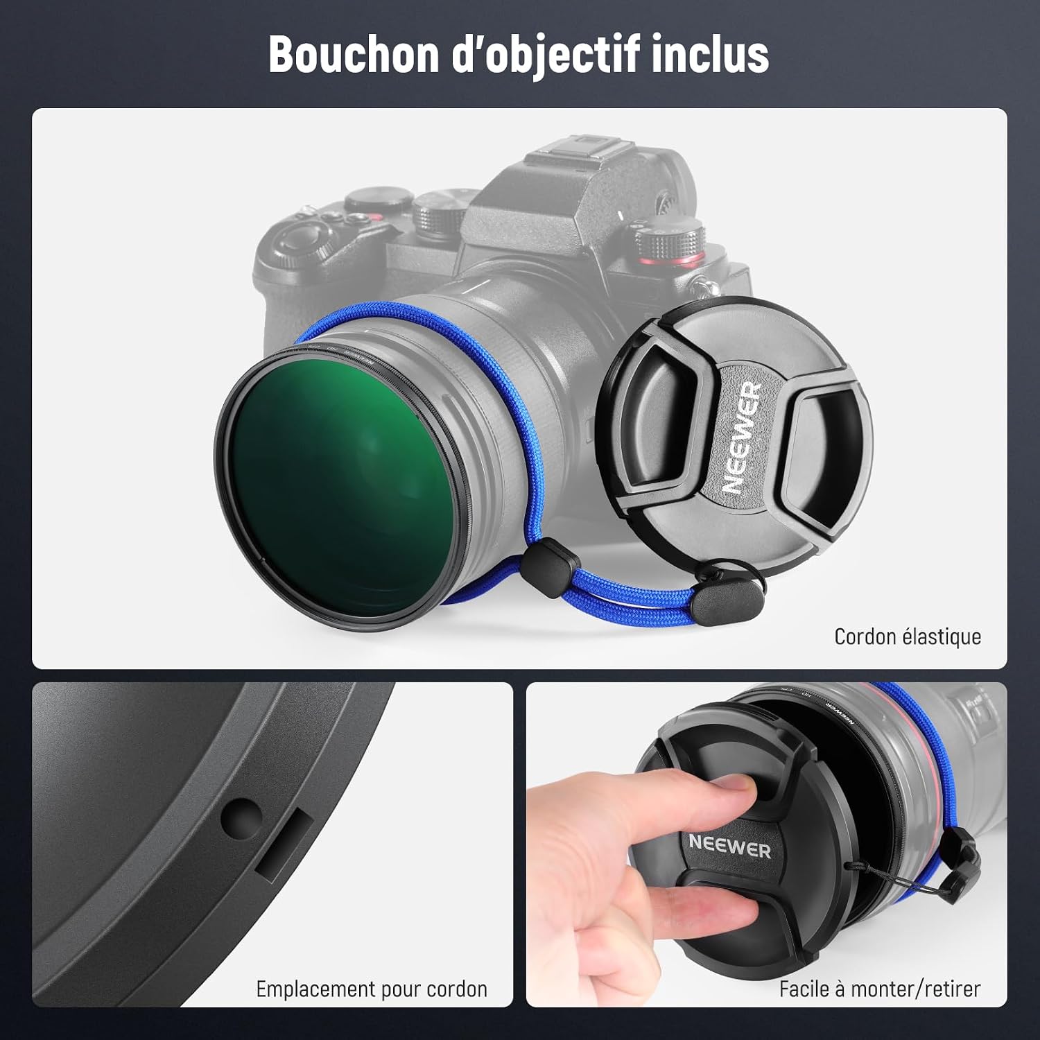 Thumbnail 5 de NEEWER Filtre CPL circulaire ultra fin 58 mm avec capuchon d’objectif