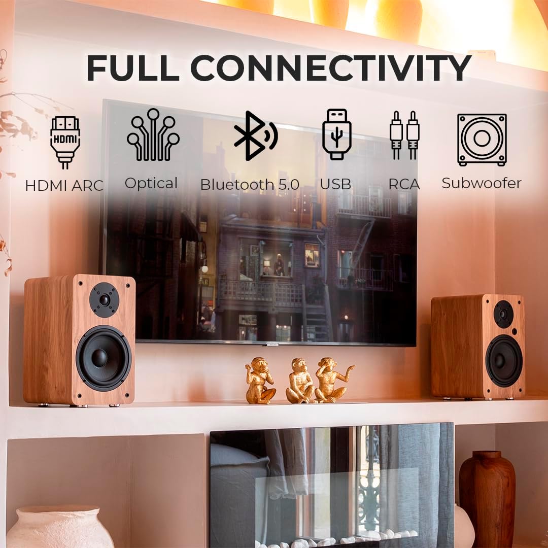 Thumbnail 3 de VULKKANO A6 Arc enceintes amplifiées avec woofer 6,5" et Bluetooth 5.0 (HDMI ARC, optique, RCA)