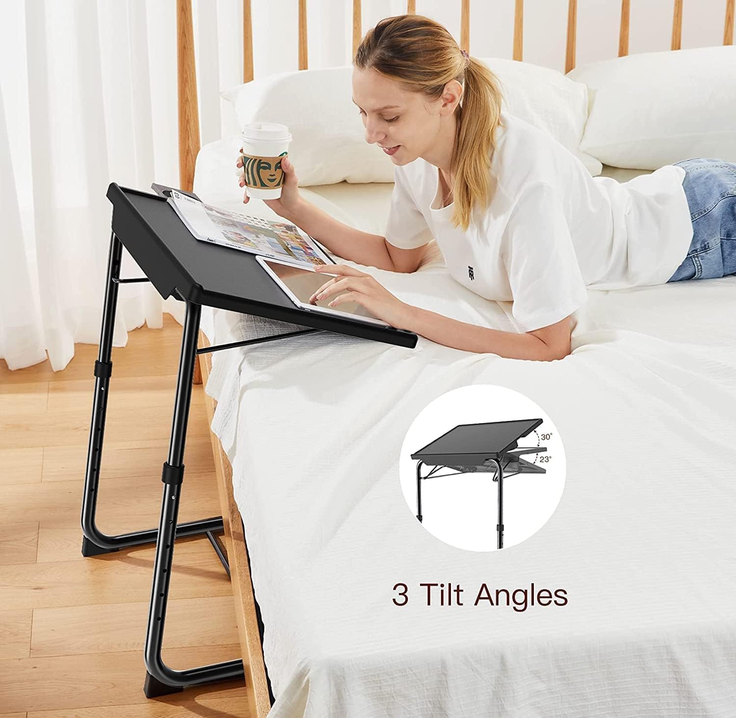 Thumbnail 4 de HUANUO Adjustable TV Tray Table 21.5