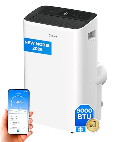 Detalle de MIDEA Pingüino: Aire Acondicionado Portátil 4 en 1, 9,000 BTU (2250 Frigorías) con App y kit de ventana
