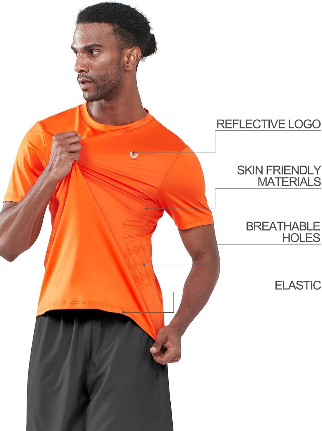 Detalle de NORTHYARD Men's Workout Athletic Shirt: Quick-Dry, Breathable Short-Sleeve Tee