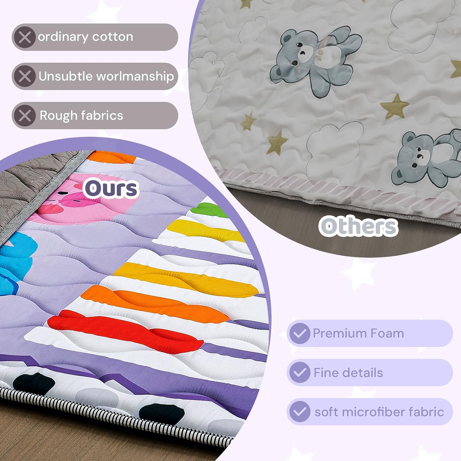 Thumbnail 5 de RONGFA 50" x 50" Baby Play Mat, Thick Foam, Machine Washable, Non-Slip
