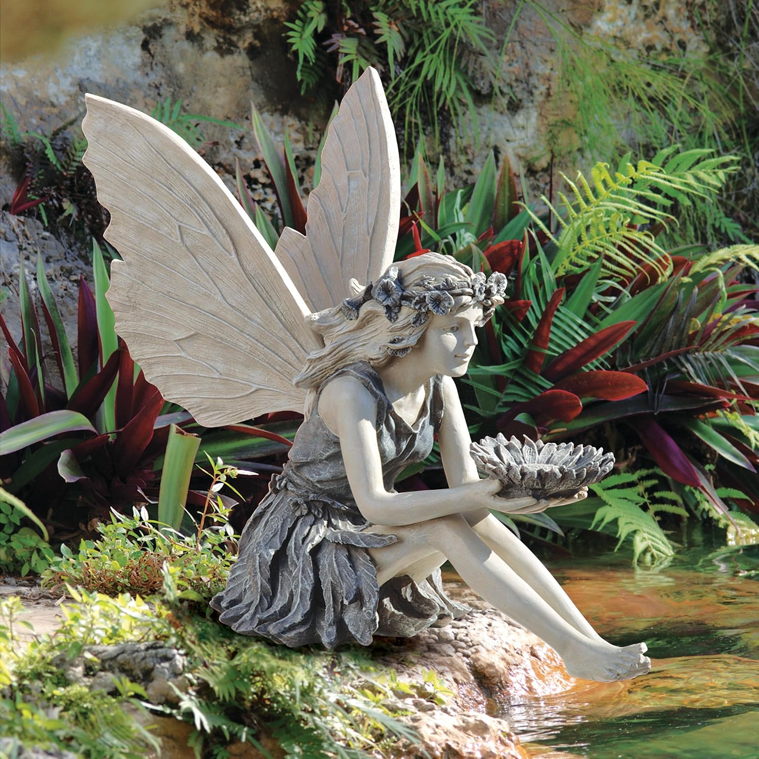 Detalle 2 de Design Toscano EU41620 – karmnik dla ptaków, 51 cm, żywica i kruszony kamień