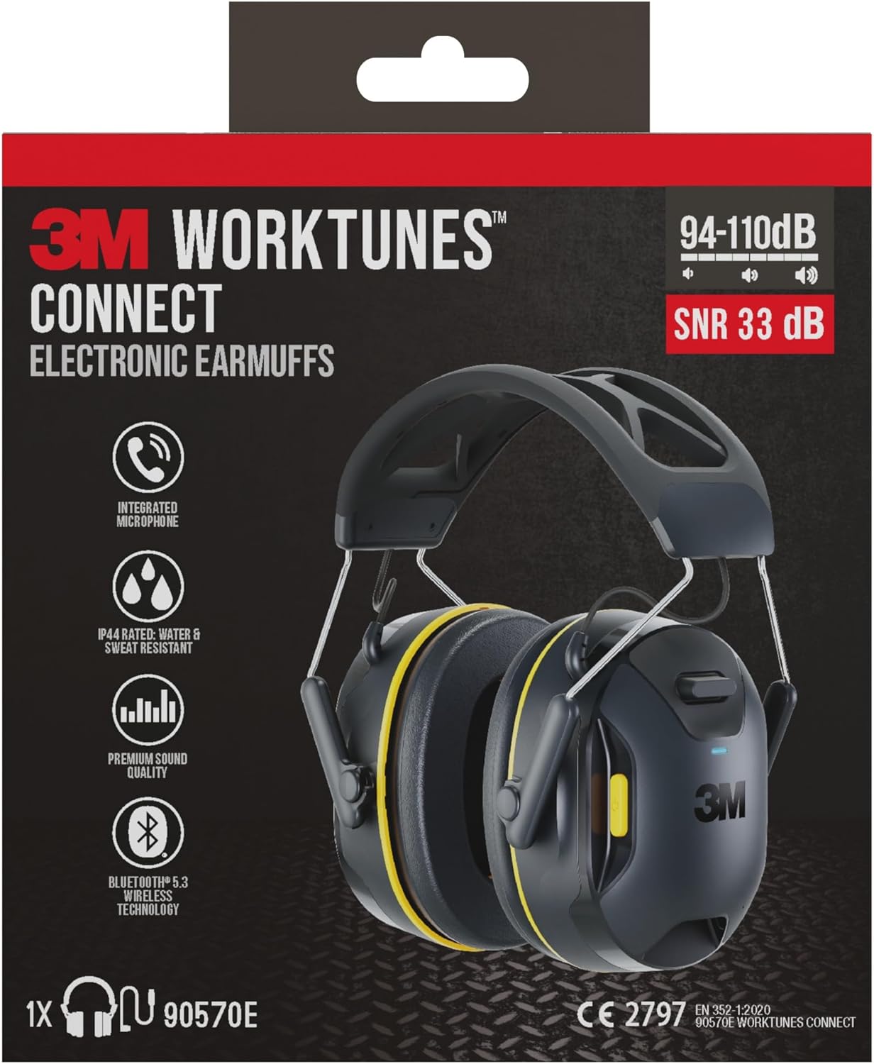 Detalle de 3M WorkTunes Connect Kapselgehörschutz mit Bluetooth und Mikrofon