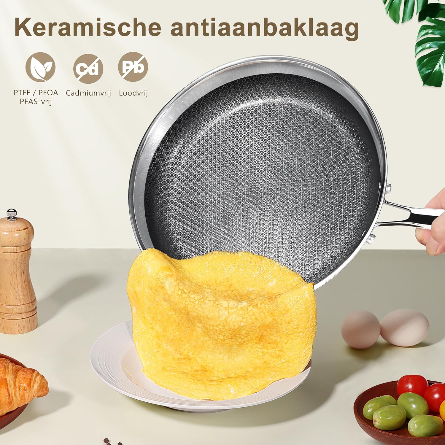 Thumbnail 6 de GiPP LSH-JPK koekenpan 26 cm van roestvrij staal met keramische antiaanbaklaag