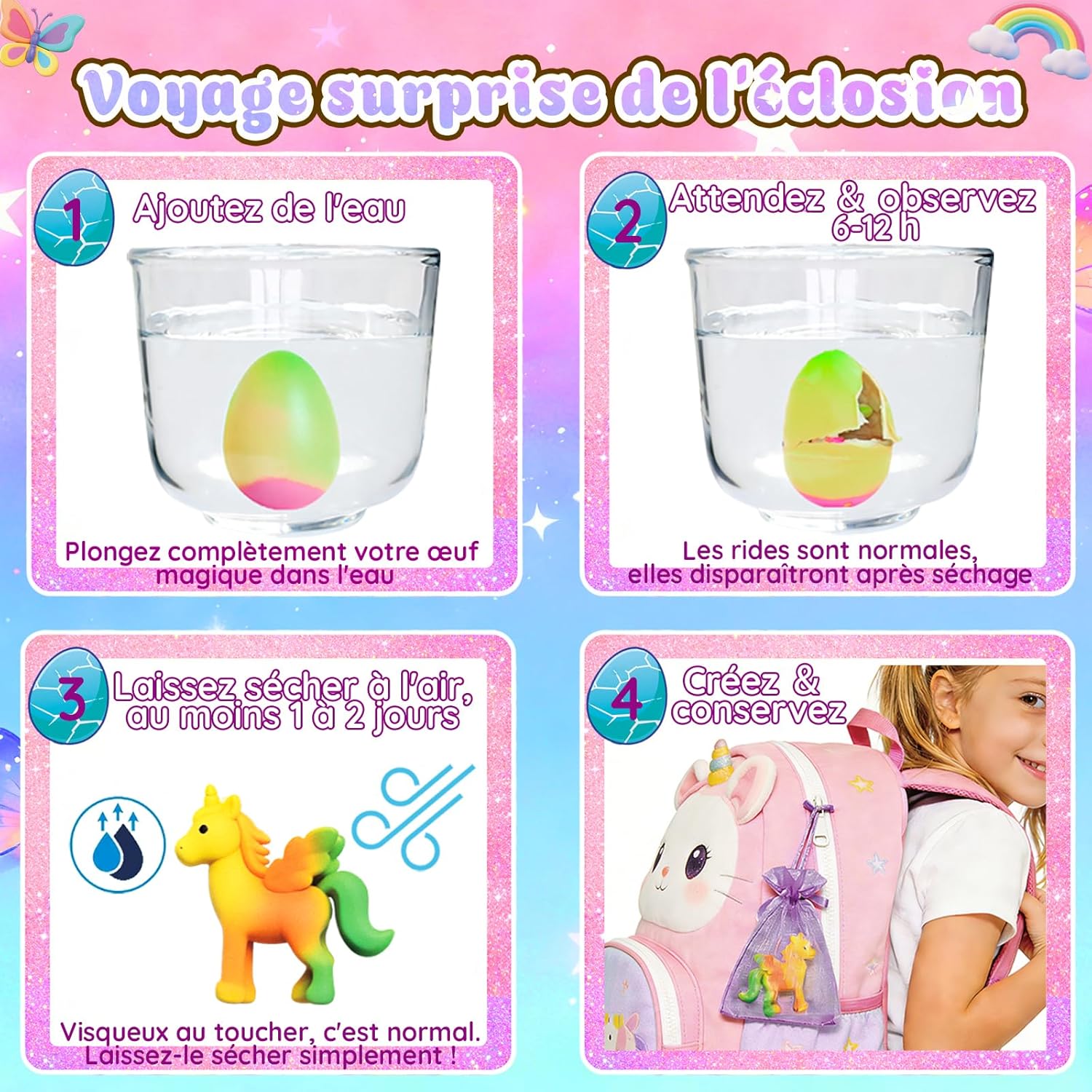 Thumbnail 2 de MOMUSE Œuf à Éclore Licorne pour Enfants – set de 6 (œufs surprise) pour 3 à 8 ans