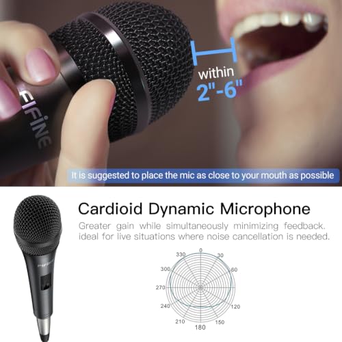 Thumbnail 7 de FIFINE K6 Karaoke Dynamic Microphone — Wired 1/4" (6.35mm) vocal mic for live singing