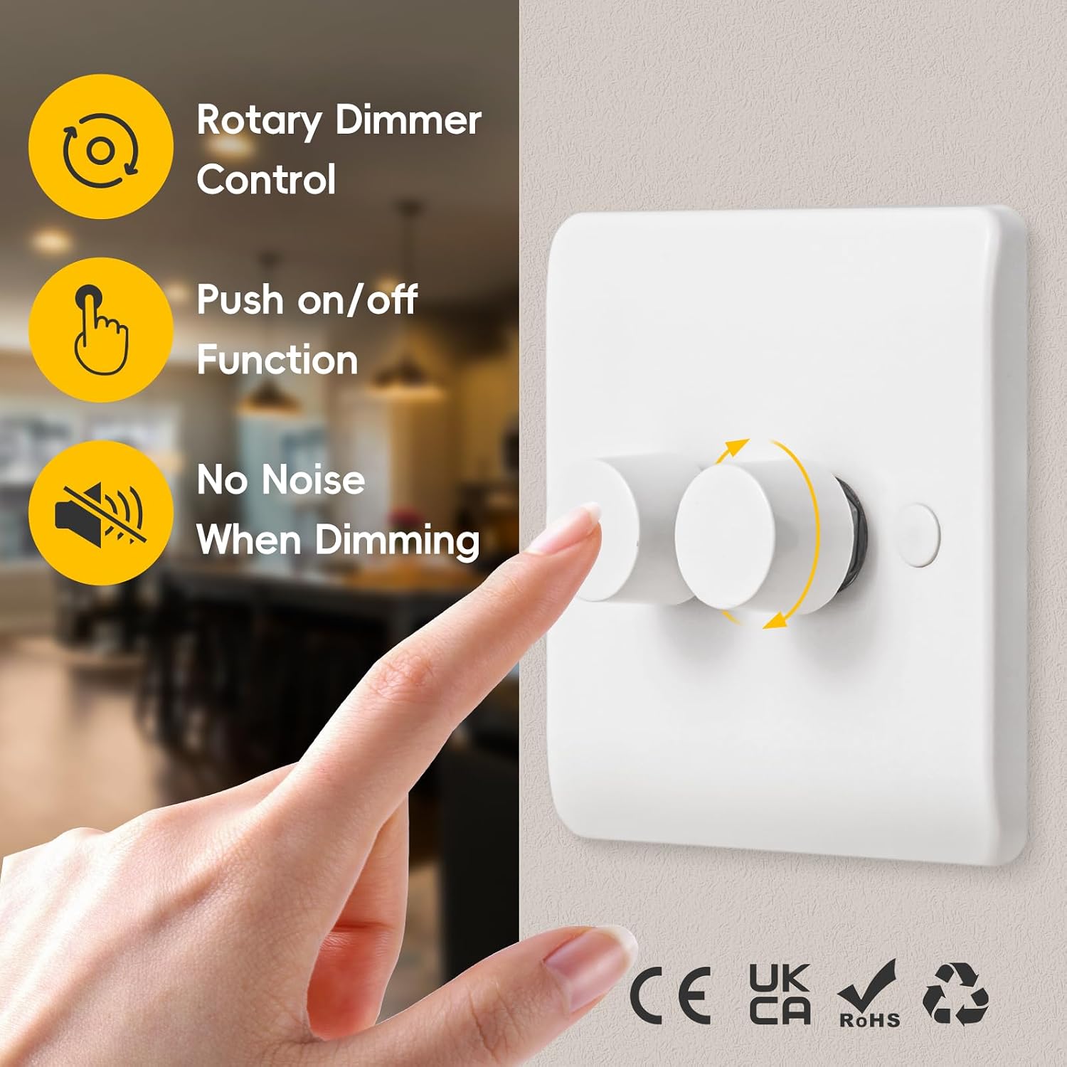 Detalle de Trailing Edge Dimmer Switch 3-150W 2 Gang