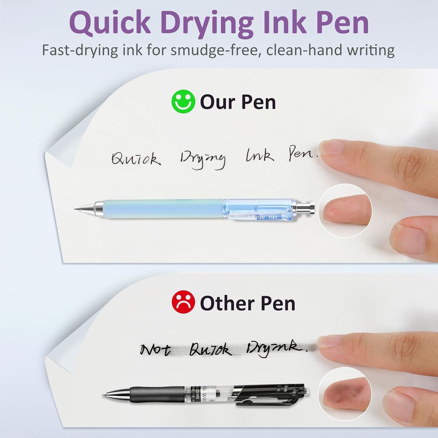 Detalle 1 de FIOVER guijiao006 12-Pack 0.5mm Black Retractable Gel Pens with Soft Grip