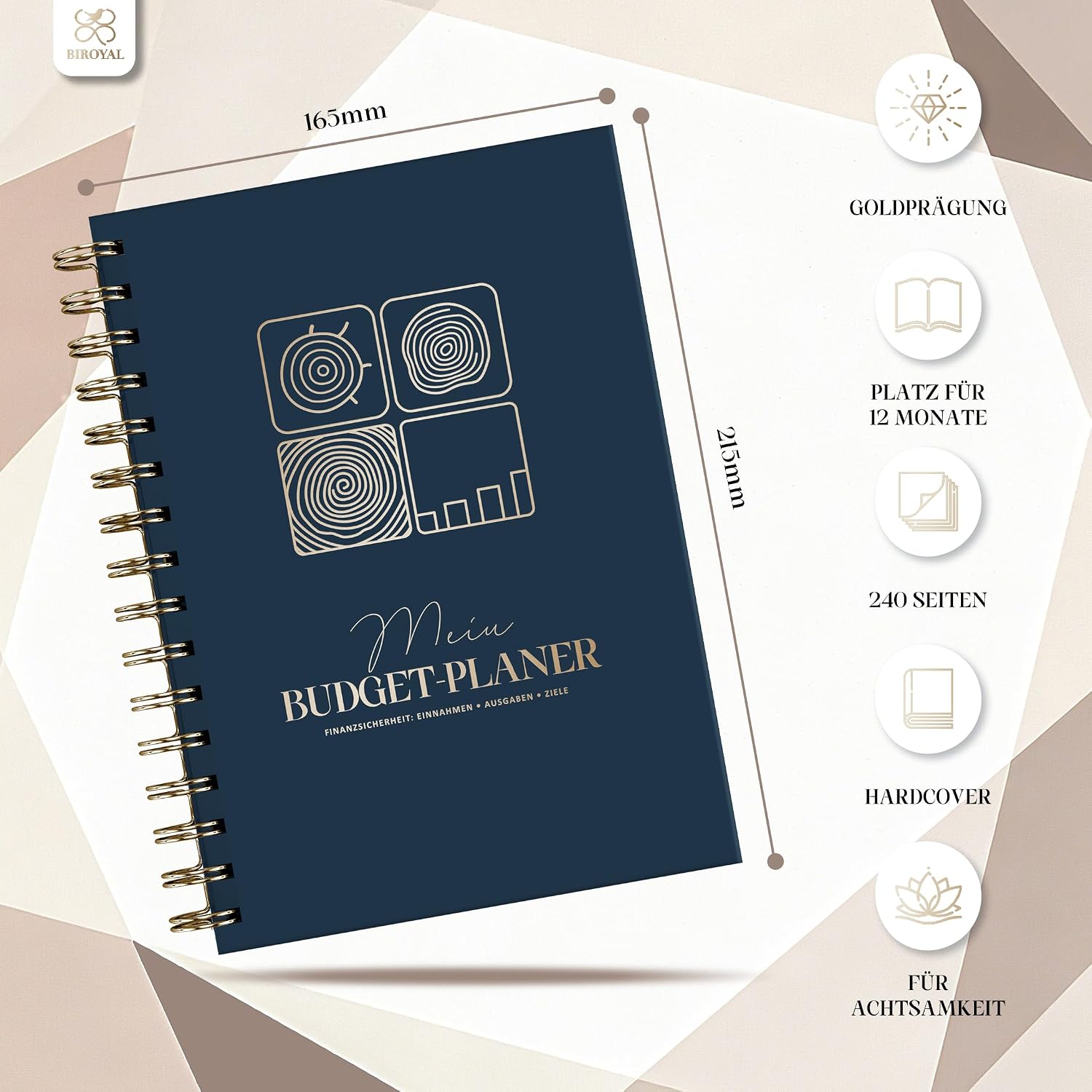 Detalle 2 de BIROYAL 12 Monate Budget Planner 2026 đź“’
