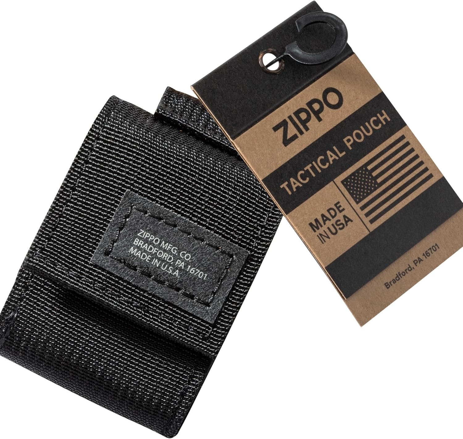 Detalle de Zippo Black Tactical Lighter Pouch – czarne nylonowe etui z zamkiem