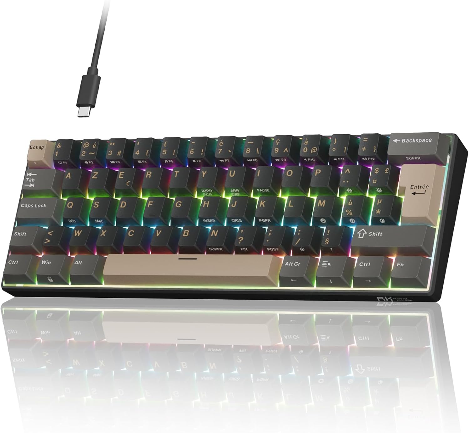 Detalle de RK ROYAL KLUDGE C61 HE clavier gamer 60%