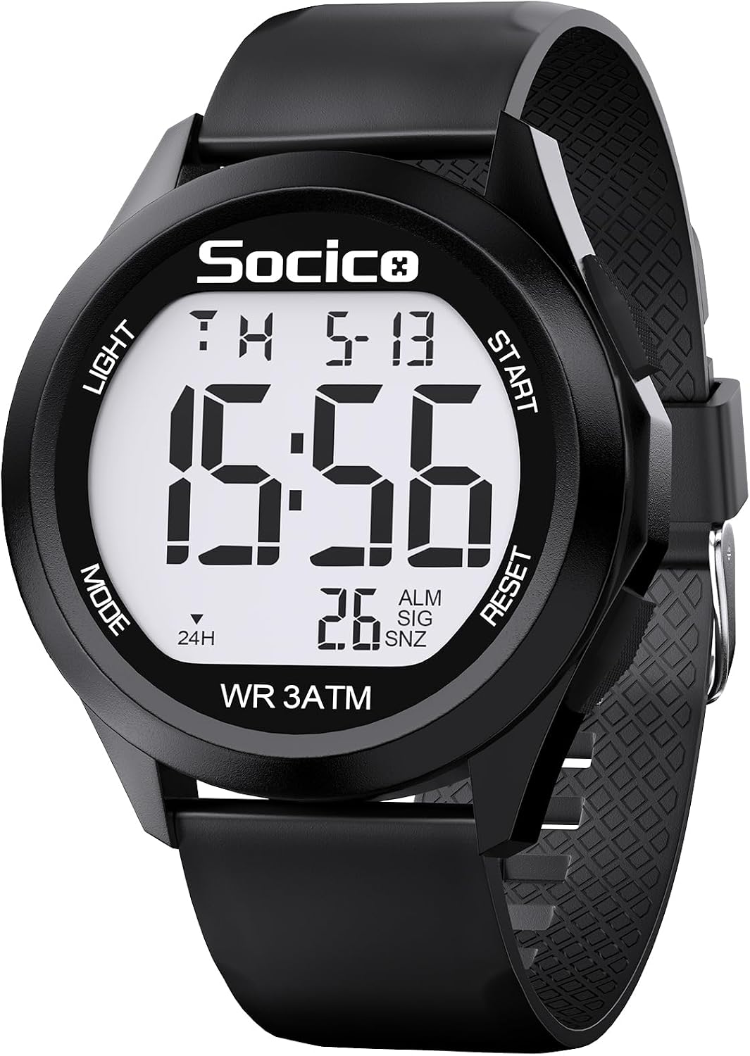 Detalle de SOCICO Montre Numérique Homme Étanche Look Militaire, Double Temps Chrono