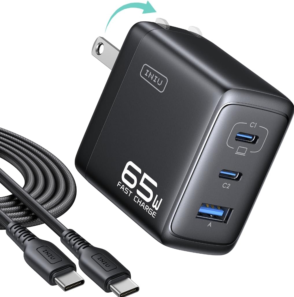 Detalle de INIU 65W USB C Charger Block with 3 Ports