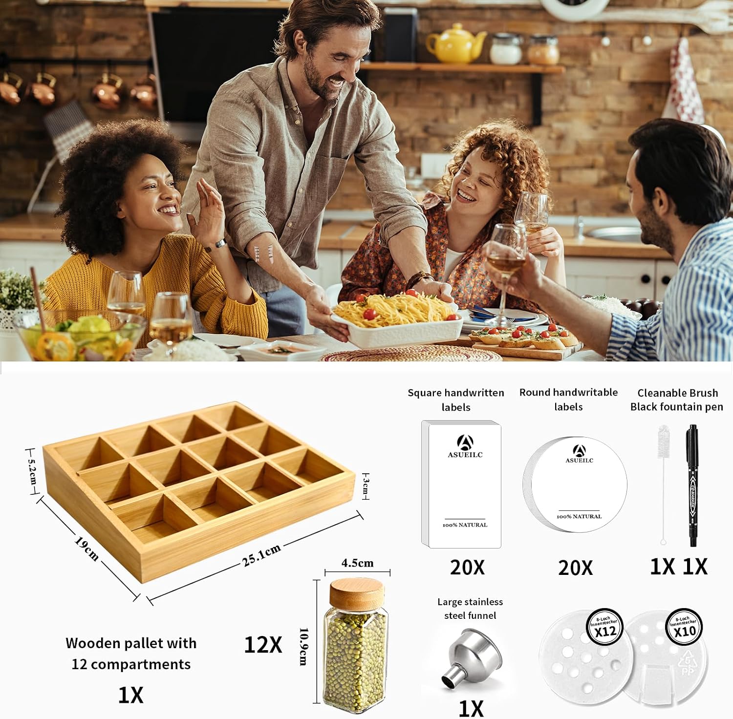 Detalle 2 de DSUID Spice Rack with 12 Jars