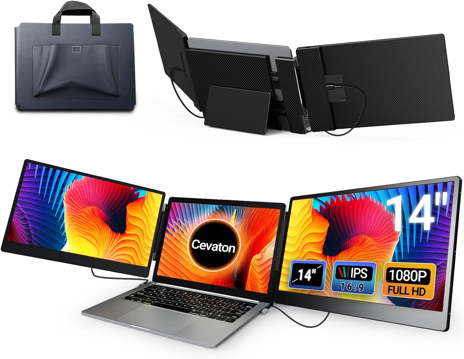 Detalle de Cevaton Laptop Bildschirm Extender 14Zoll