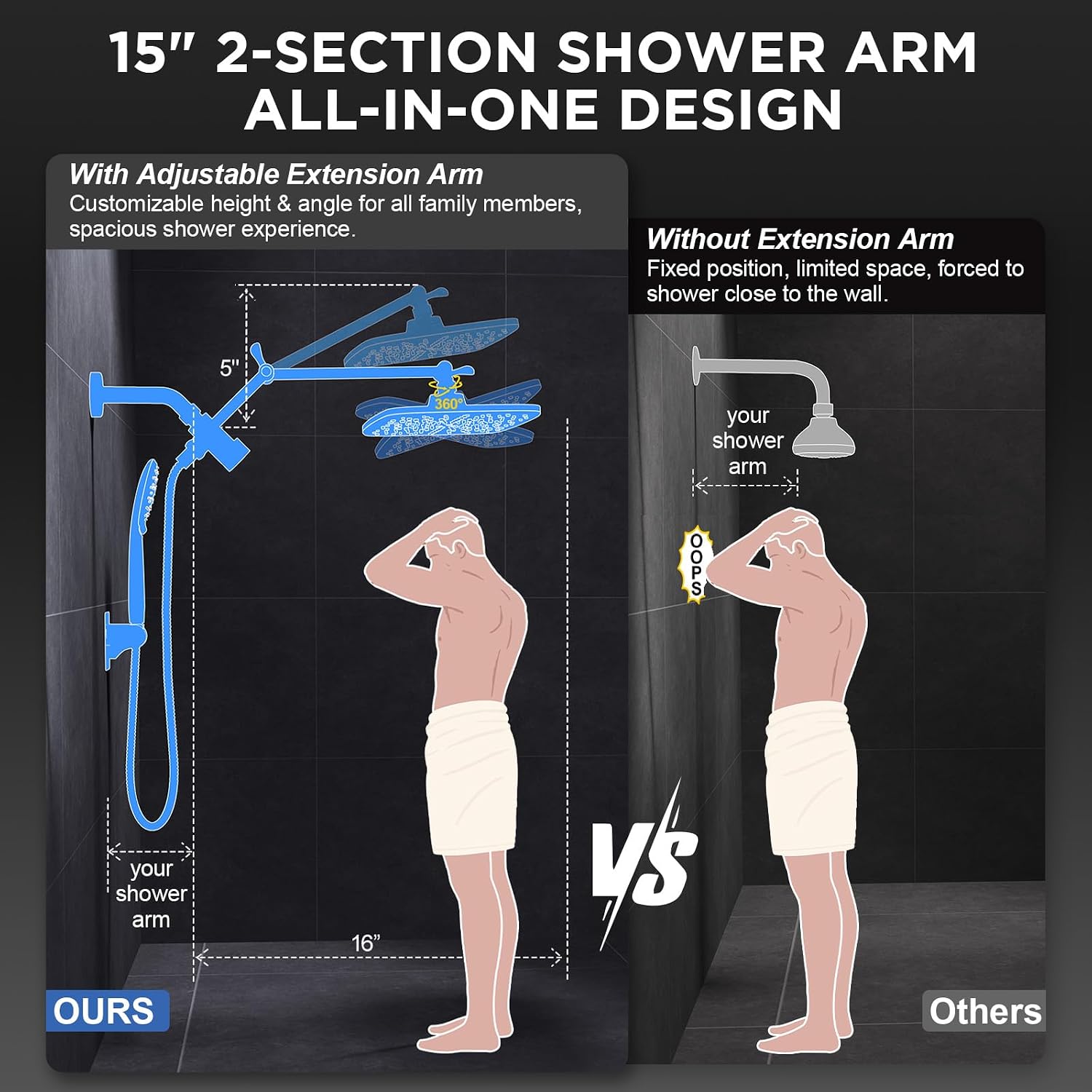 Thumbnail 6 de Veken 11.8" Rain Shower Head